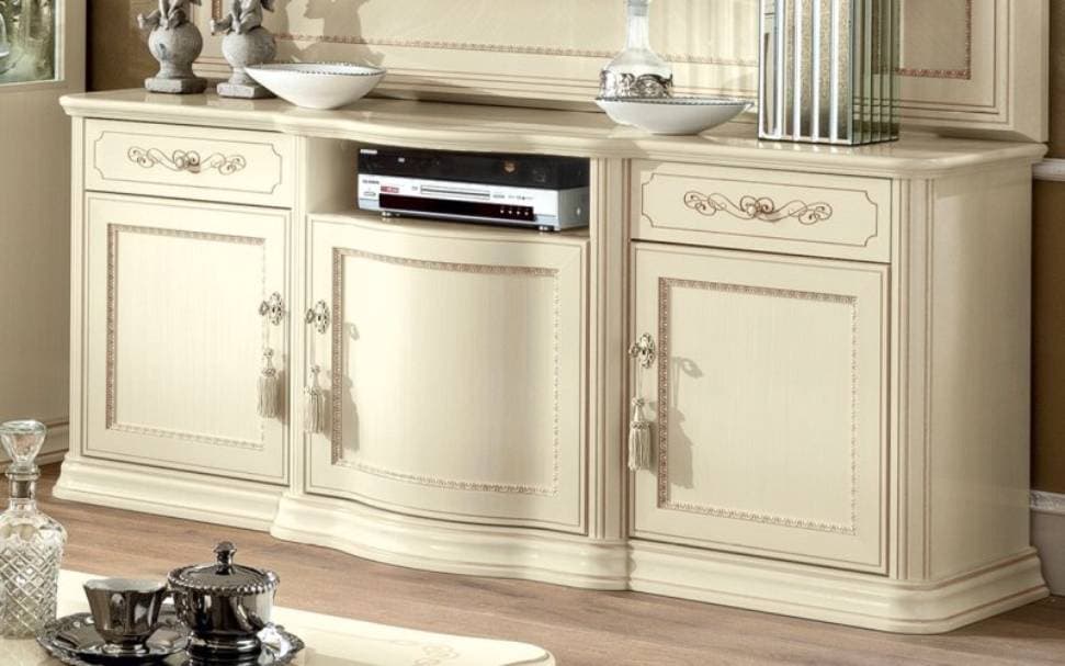 Set Living Caterina, Lemn Masiv, Crem