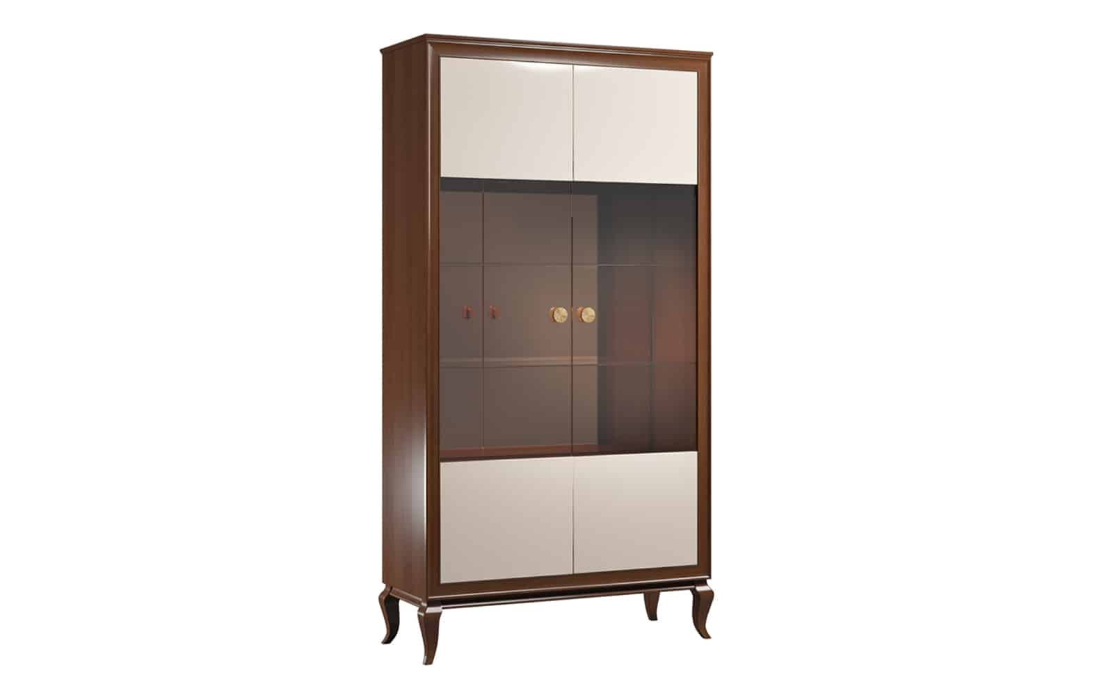 Vitrină Nicola, 2 Uși, 108x43x203cm din lemn masiv