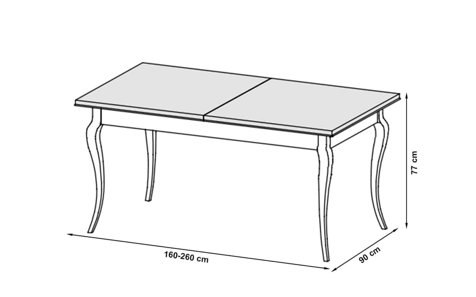 Masă Dining Leona, Extensibilă, 160/240cm
