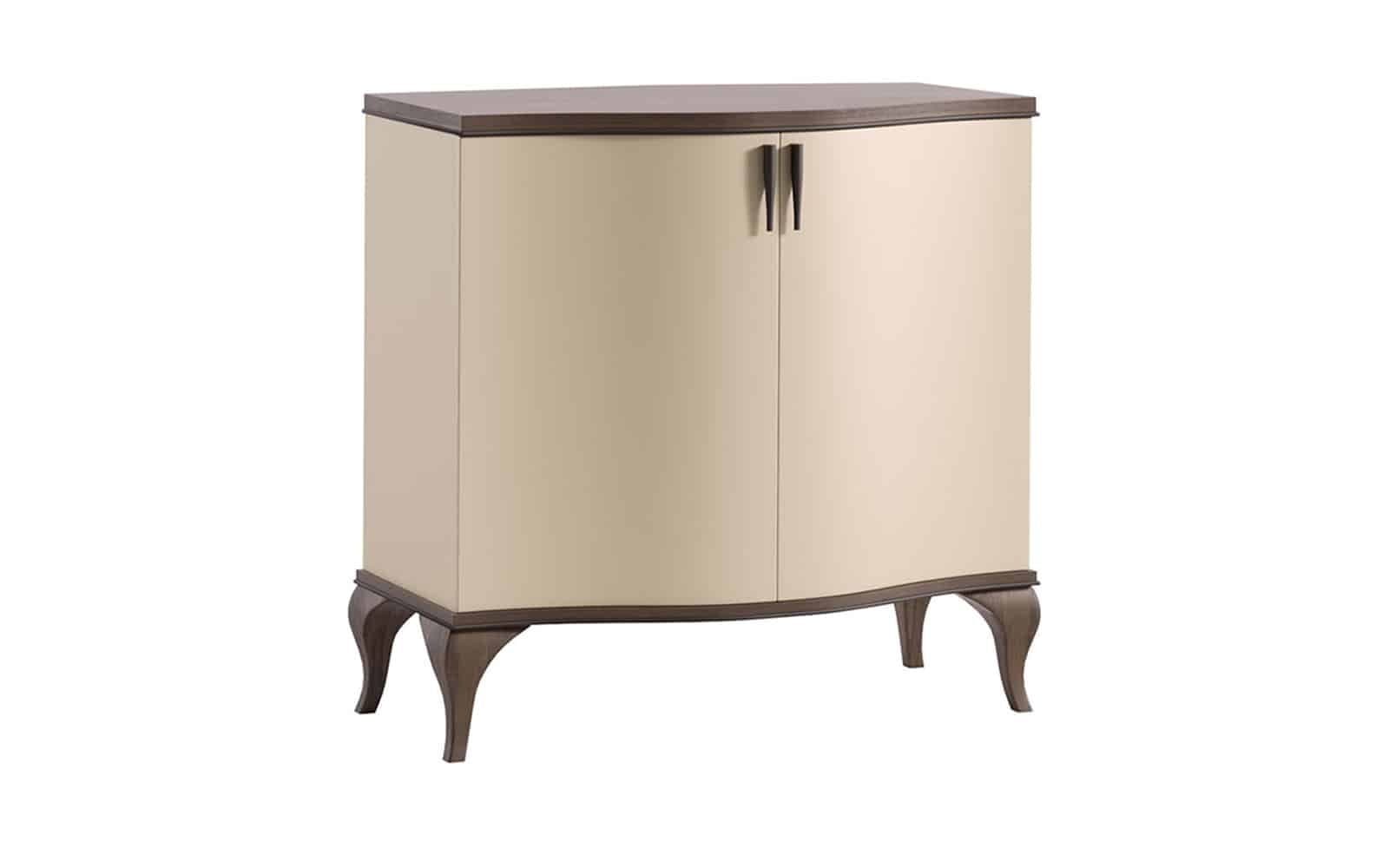 Comoda Leona, 97x51x96cm, Crem-Nuc din lemn masiv