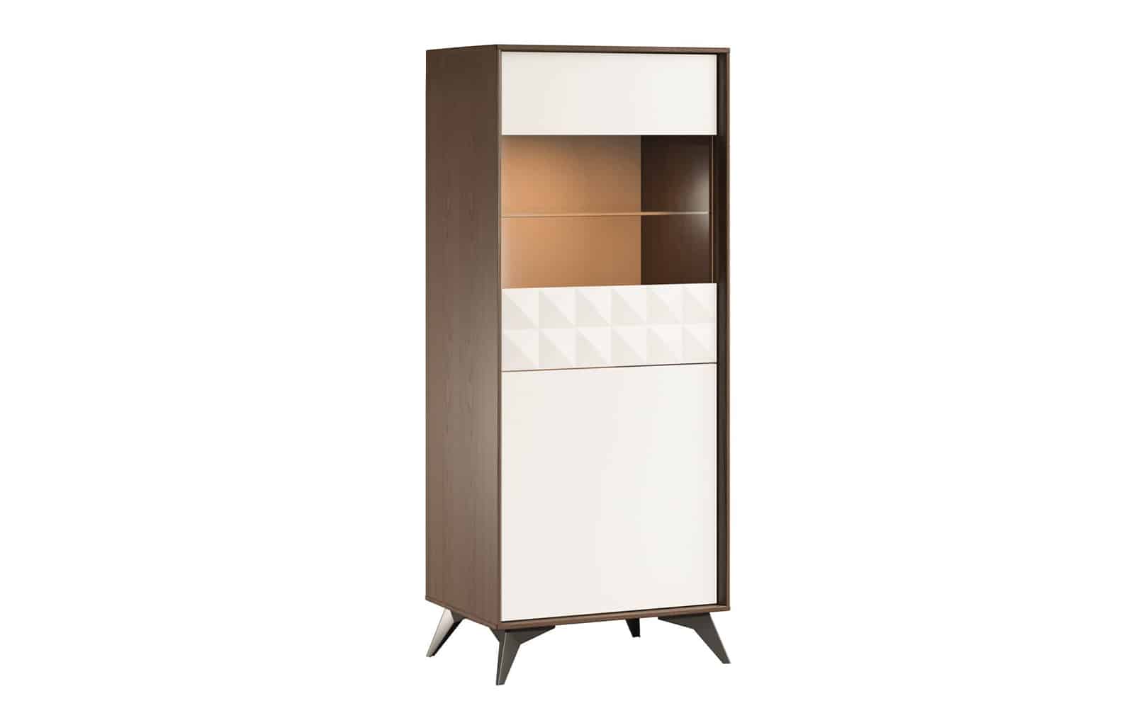 Vitrina Zion, 58x43x140cm Crem-Nuc