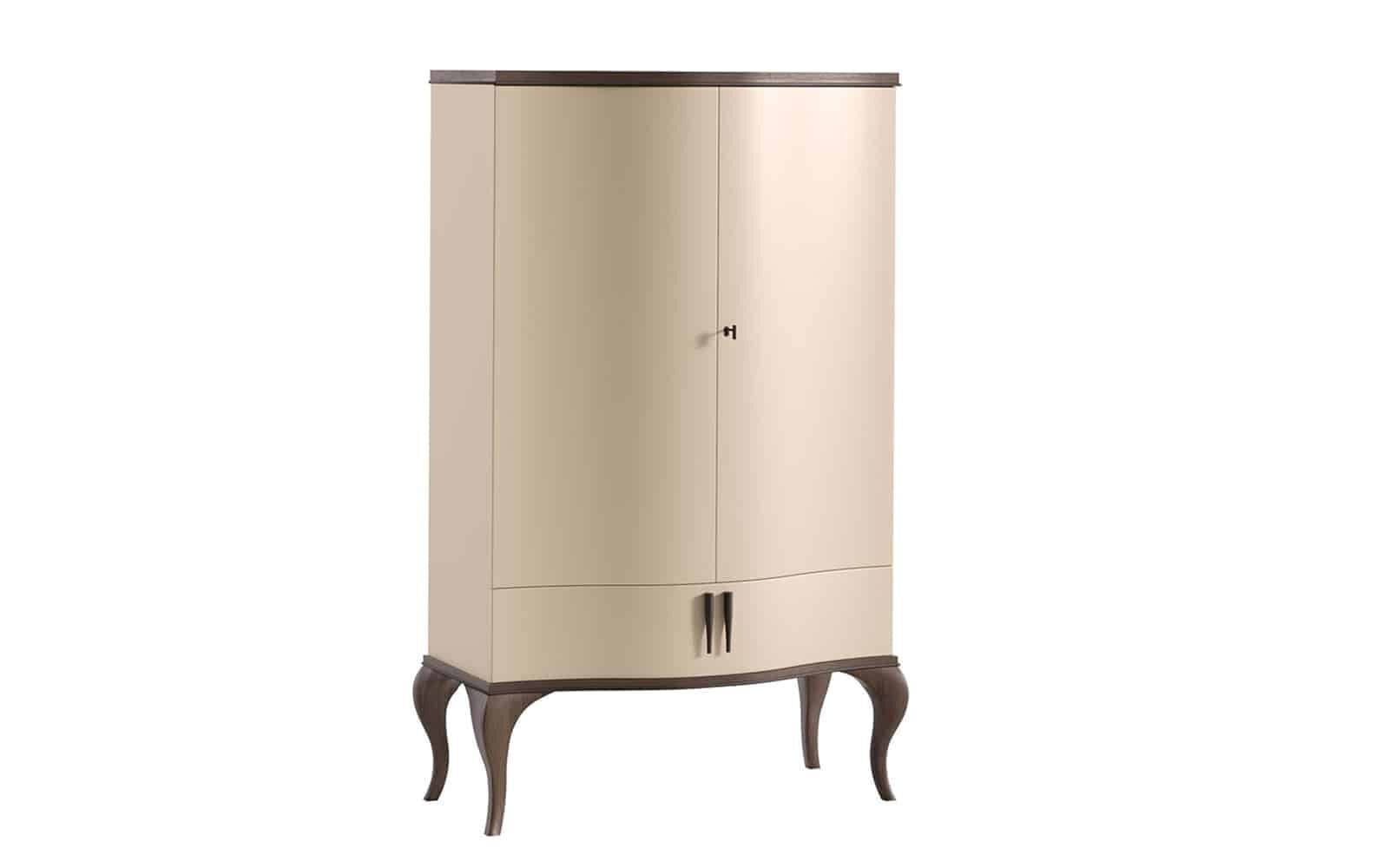 Comoda  inalta Leona, 97x51x163cm, Crem-Nuc