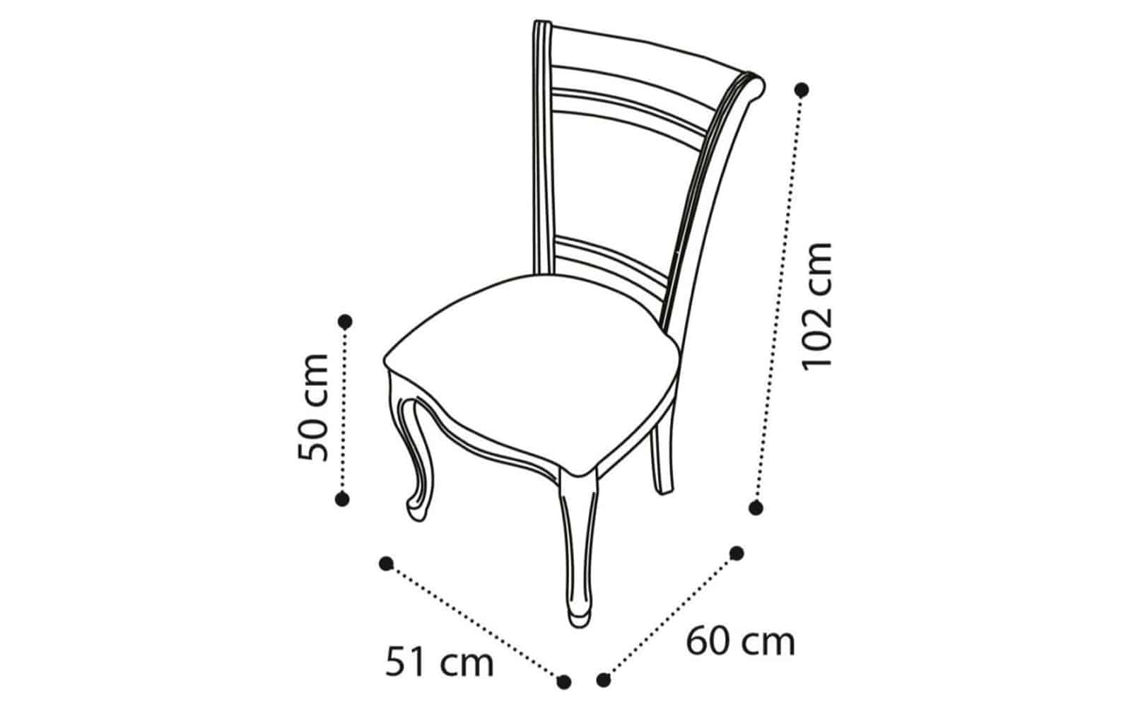 Scaun Ellen Crem, 51x60x102cm din lemn masiv