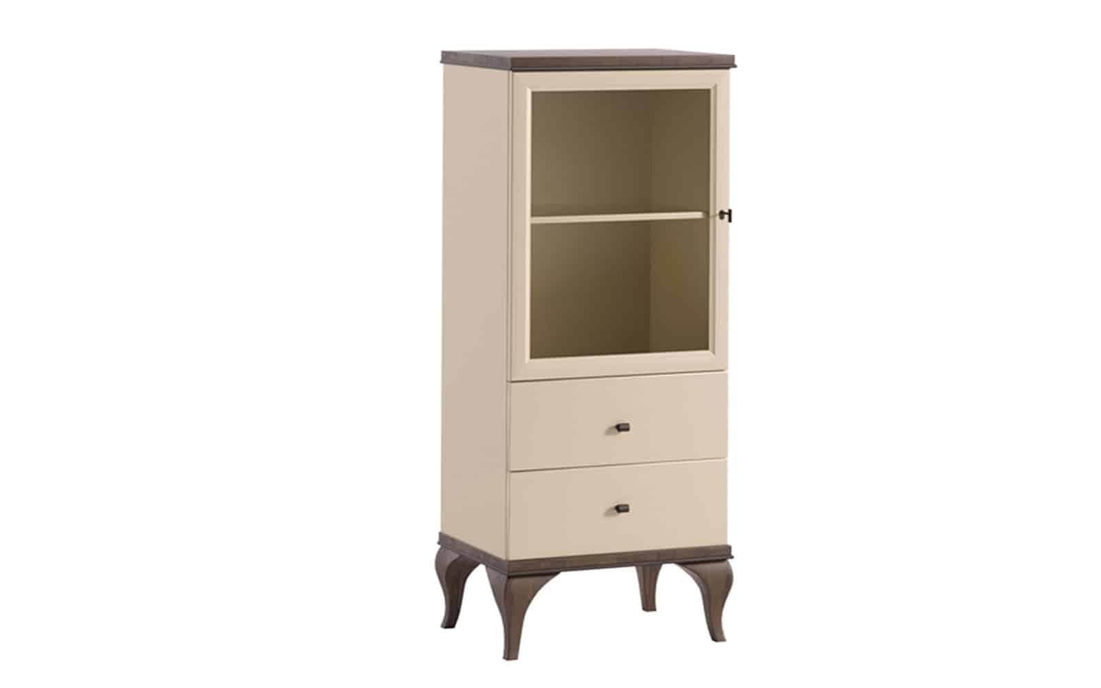 Vitrina  Leona, 56x42x132cm, Crem-Nuc