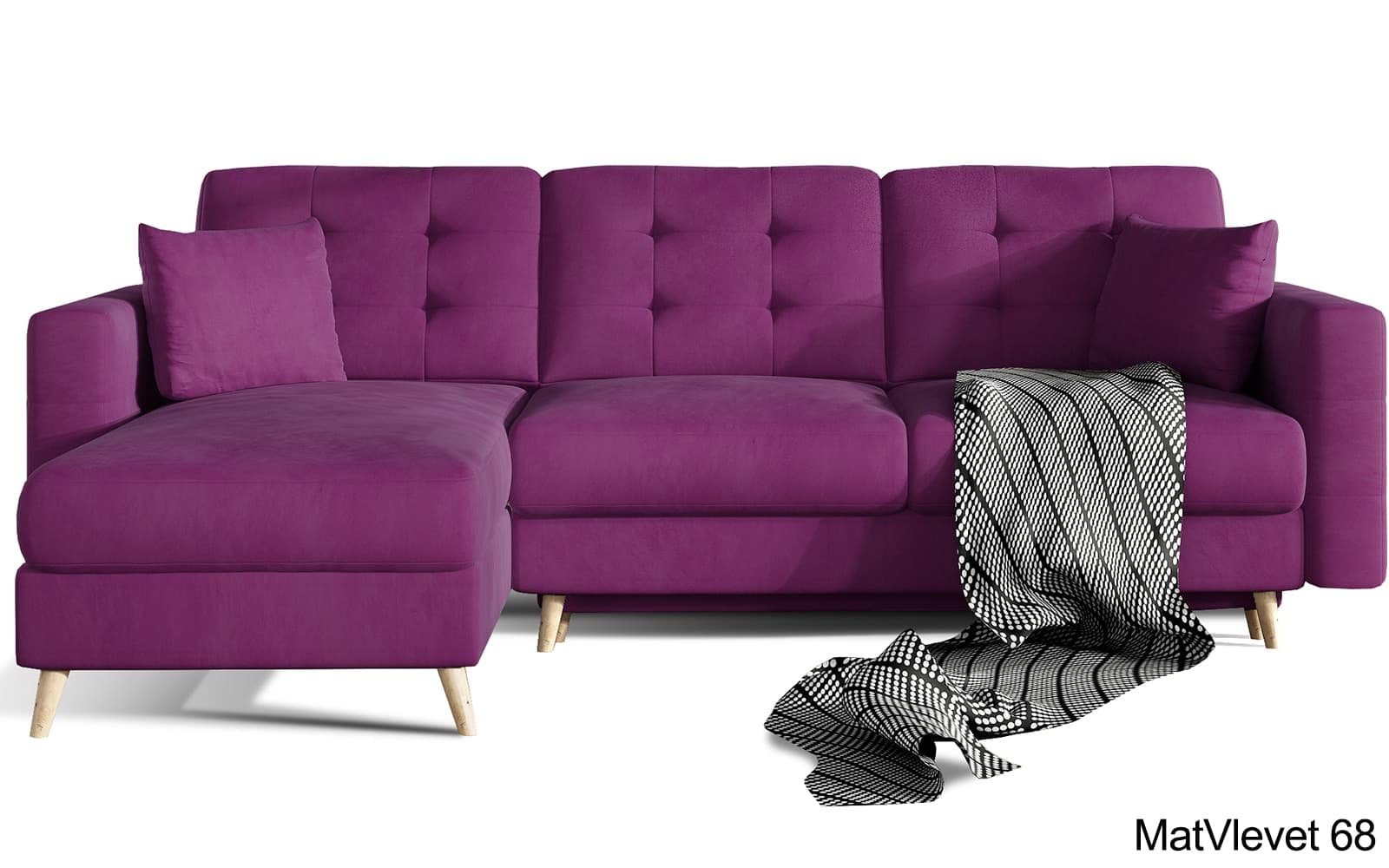 Colțar Extensibil Oslo, 250x162cm, Ladă Depozitare, Personalizabil