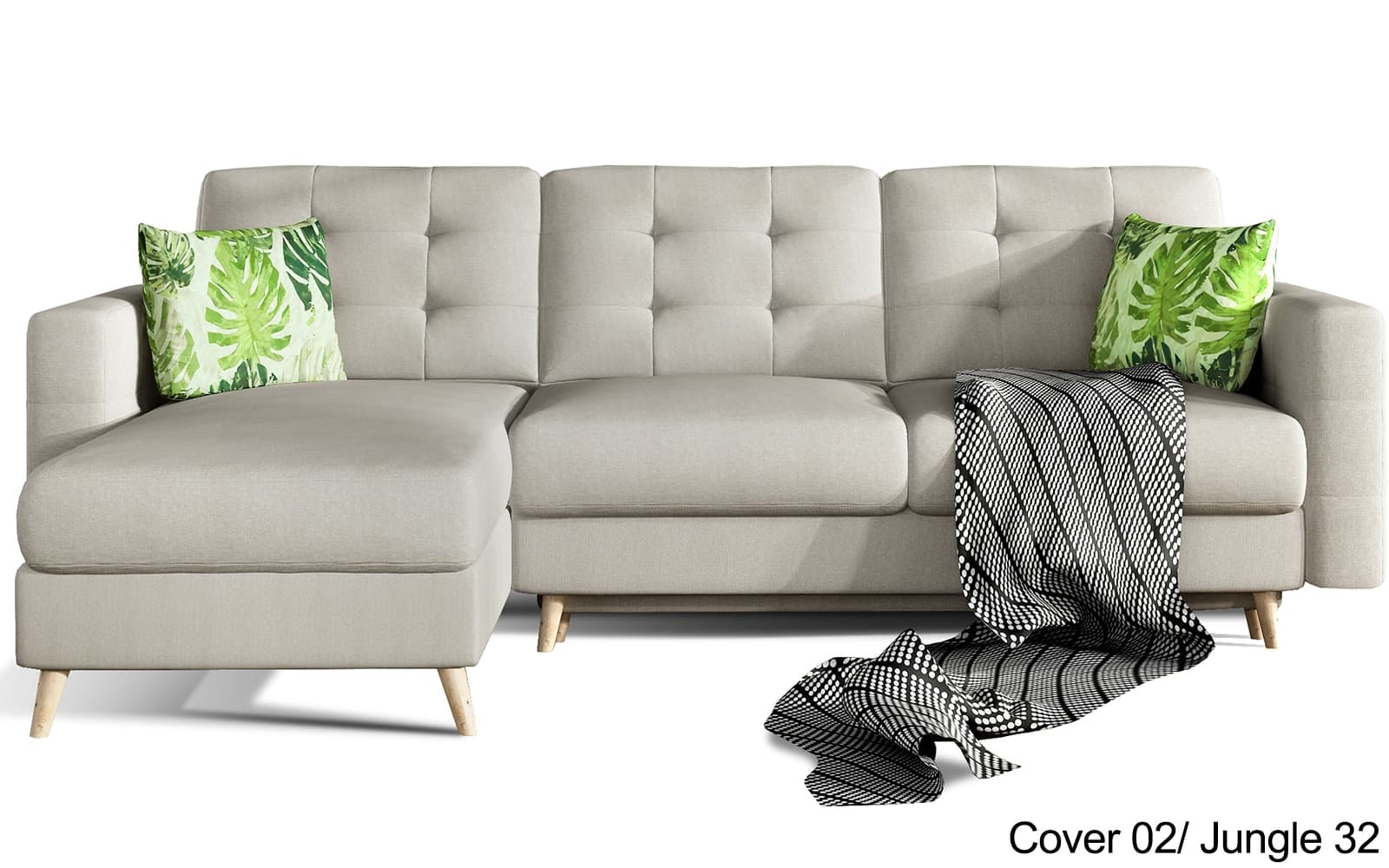 Colțar Extensibil Oslo, 250x162cm, Ladă Depozitare, Personalizabil din lemn masiv