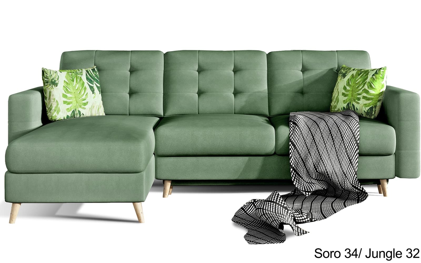 Colțar Extensibil Oslo, 250x162cm, Ladă Depozitare, Personalizabil din lemn masiv
