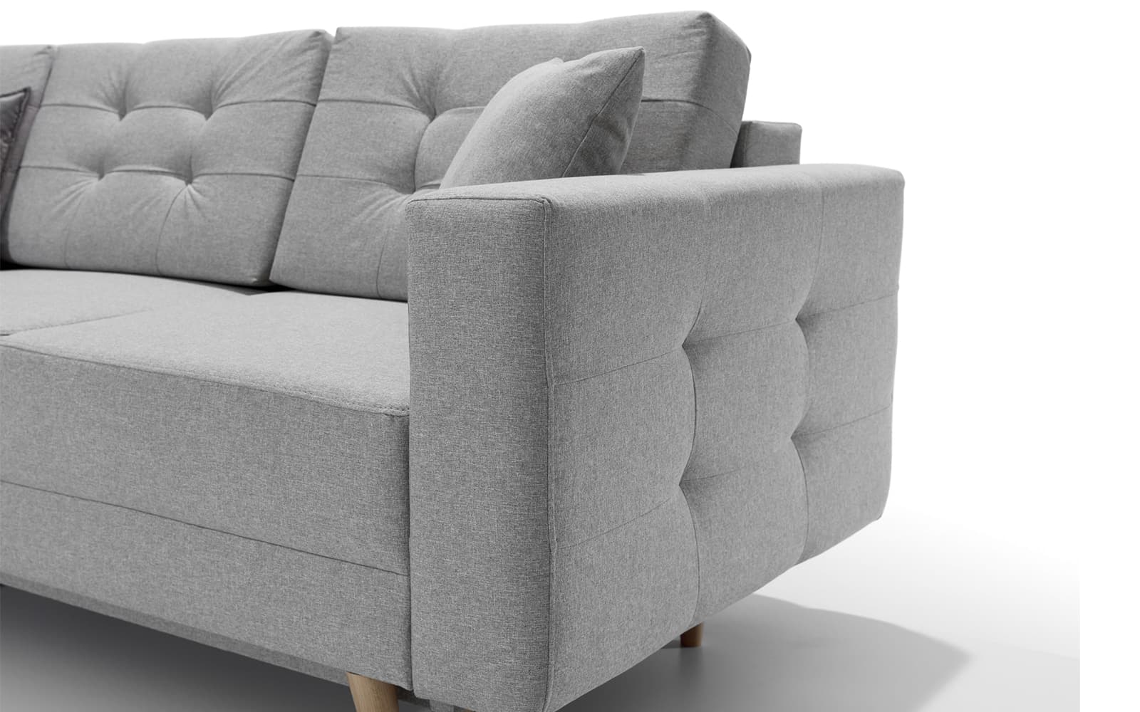 Colțar Extensibil Oslo, 250x162cm, Ladă Depozitare, Personalizabil din lemn masiv