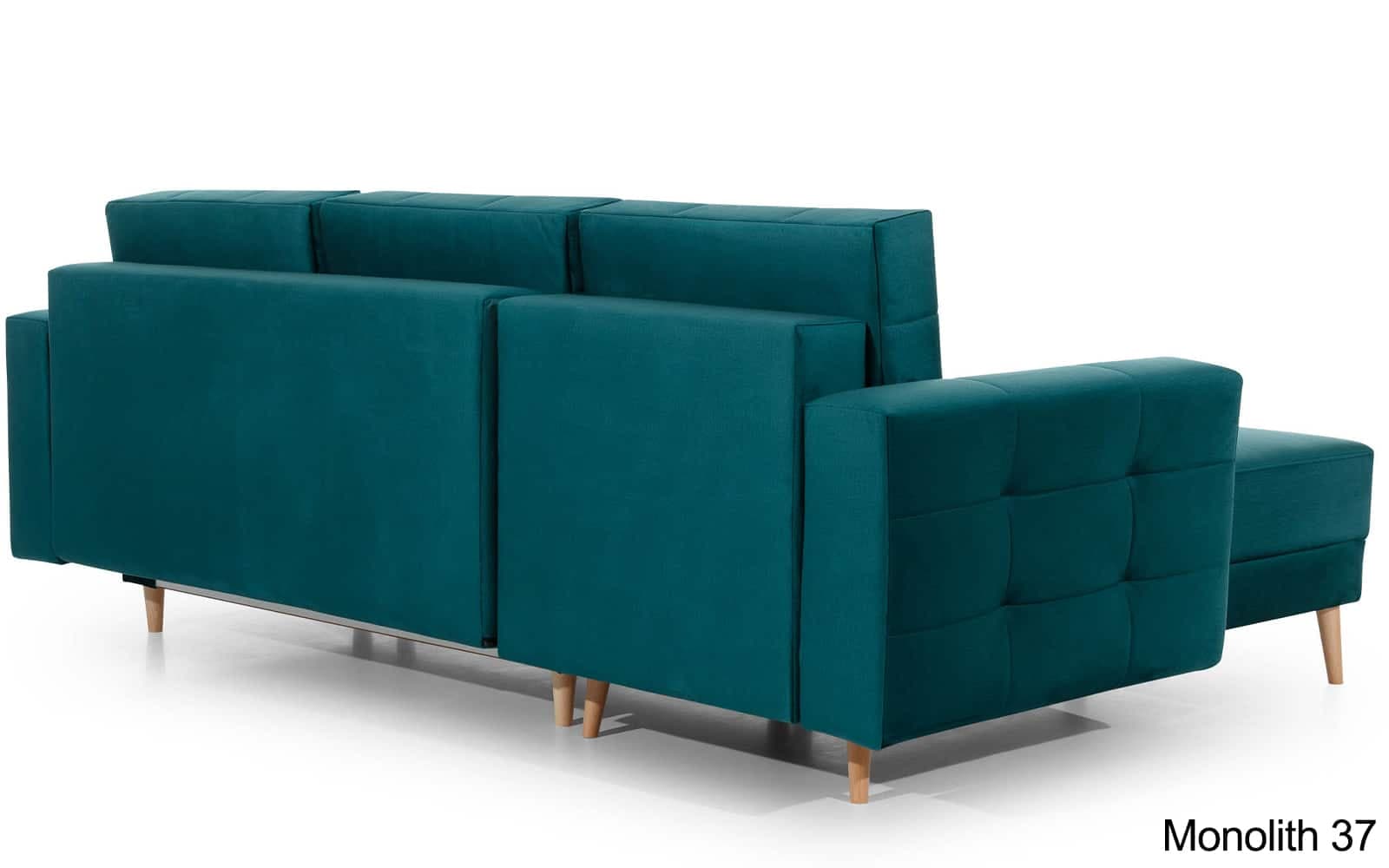 Colțar Extensibil Oslo, 250x162cm, Ladă Depozitare, Personalizabil din lemn masiv
