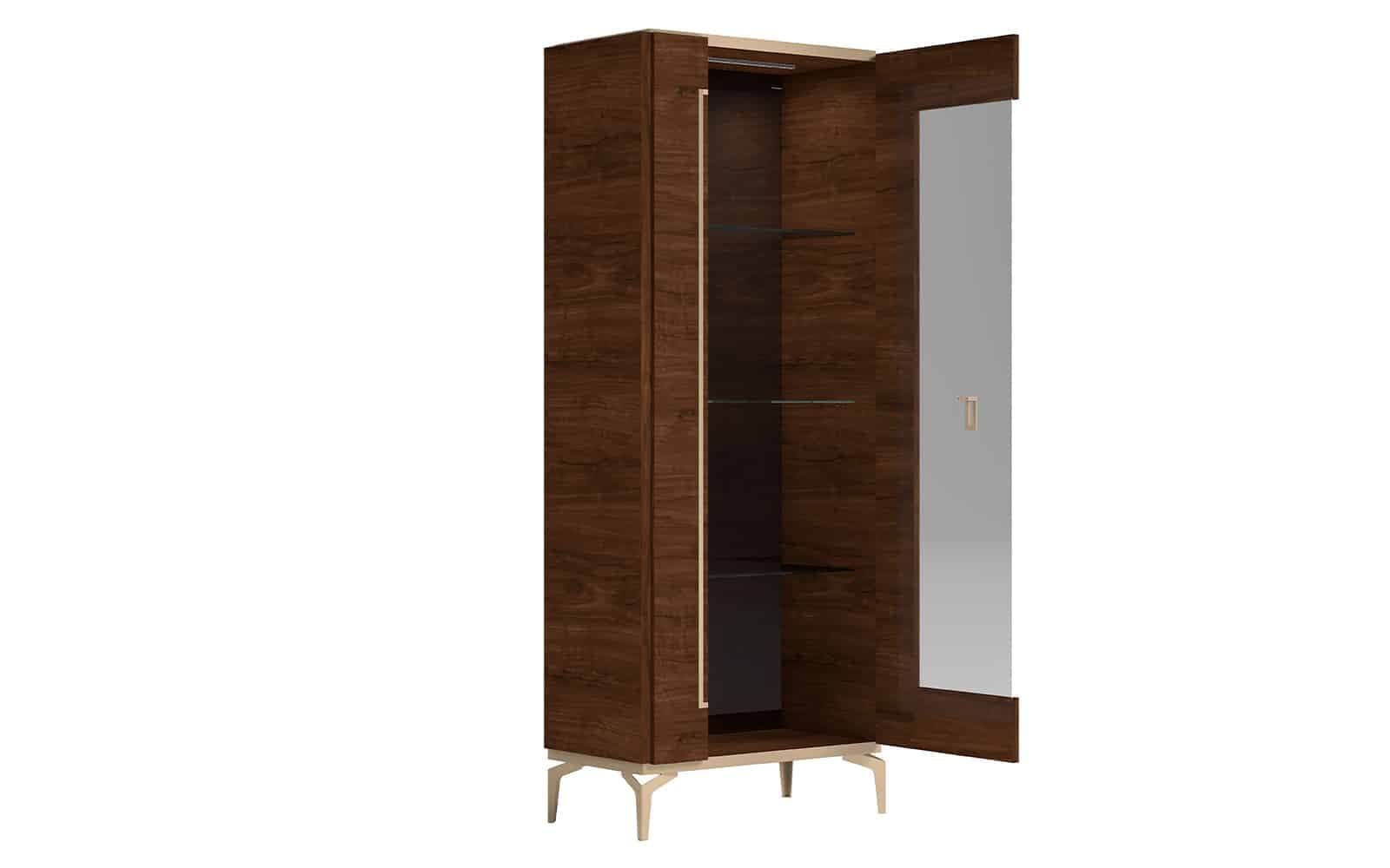 Set Living Devon, 3 Piese, Nuc Lucios din lemn masiv
