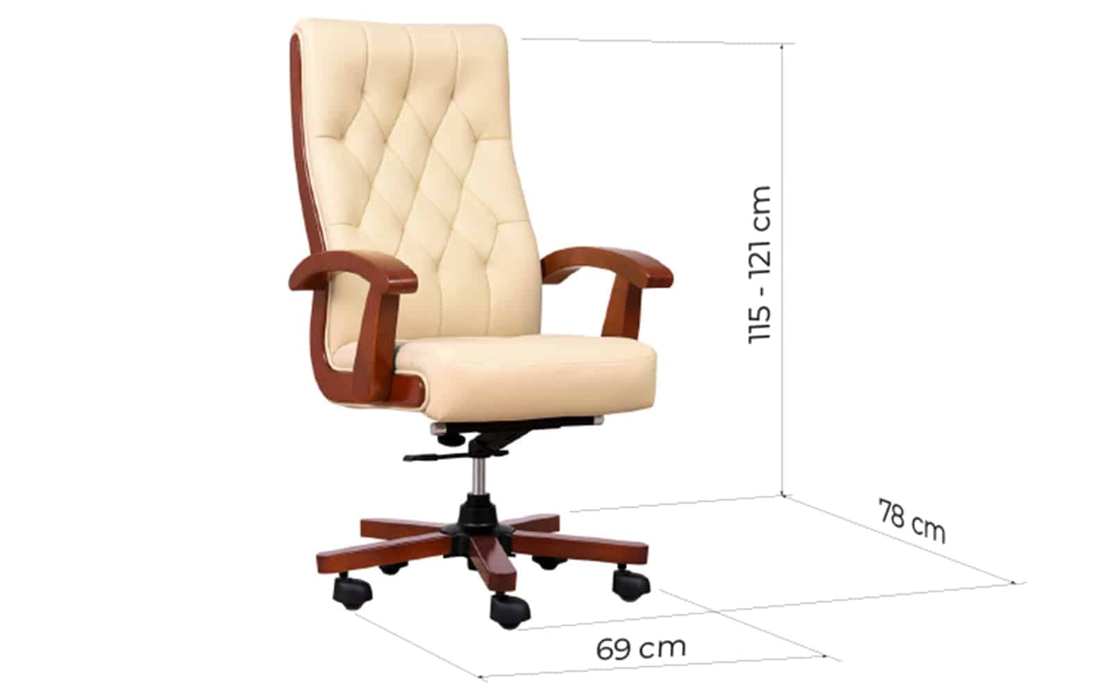 Scaun Toronto, Model T1, Coniac - Piele Crem