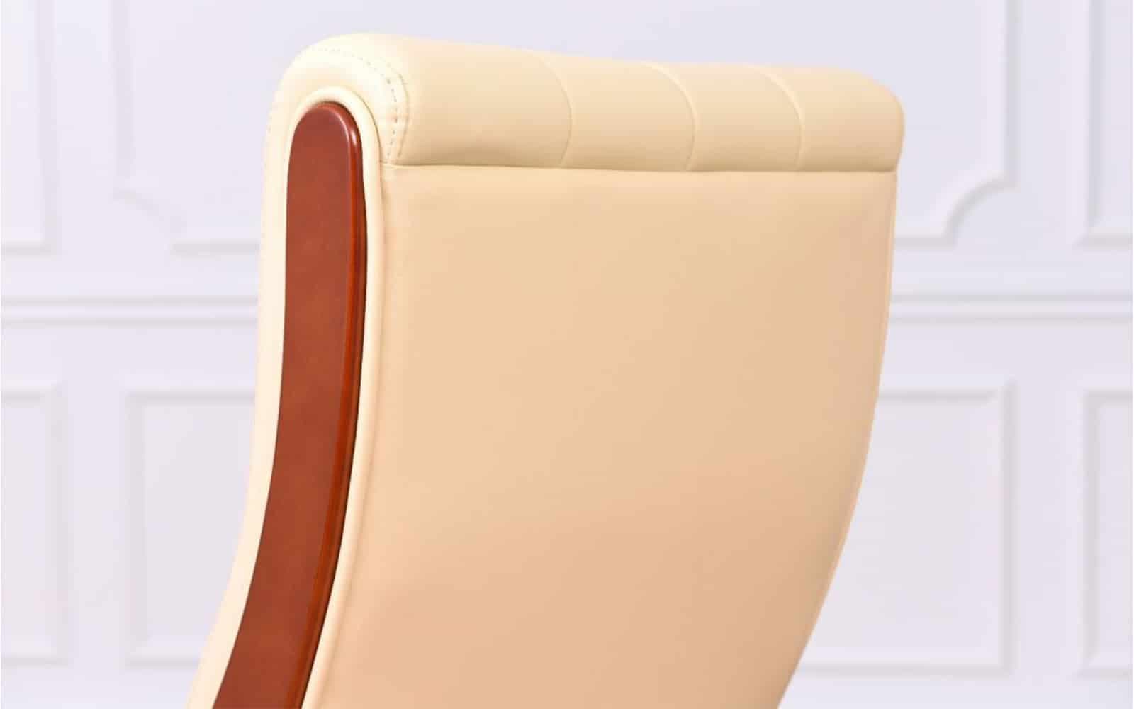 Scaun Toronto, Model T1, Coniac - Piele Crem din lemn masiv