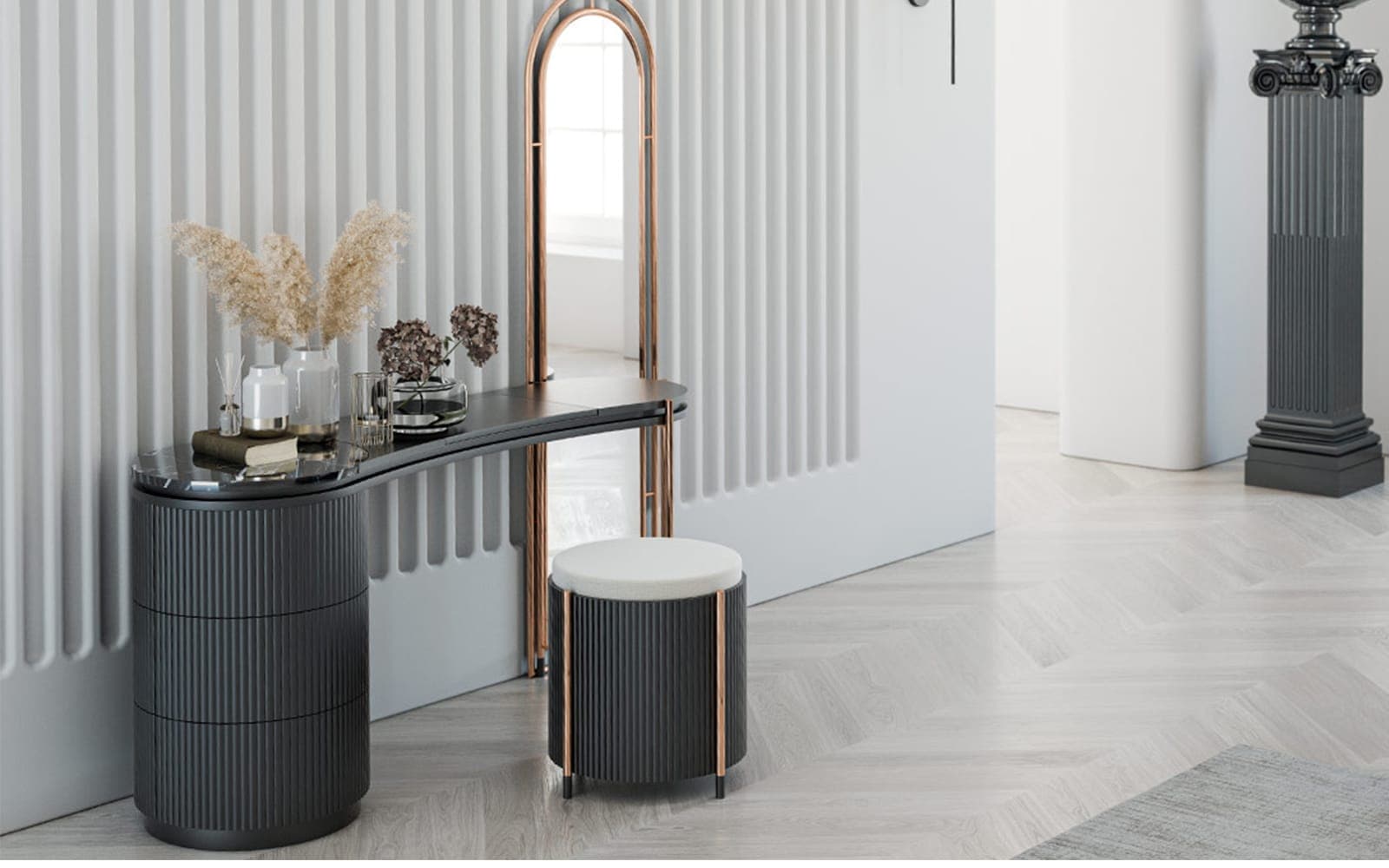 Comoda Calista, 160x77x50/43 cm
