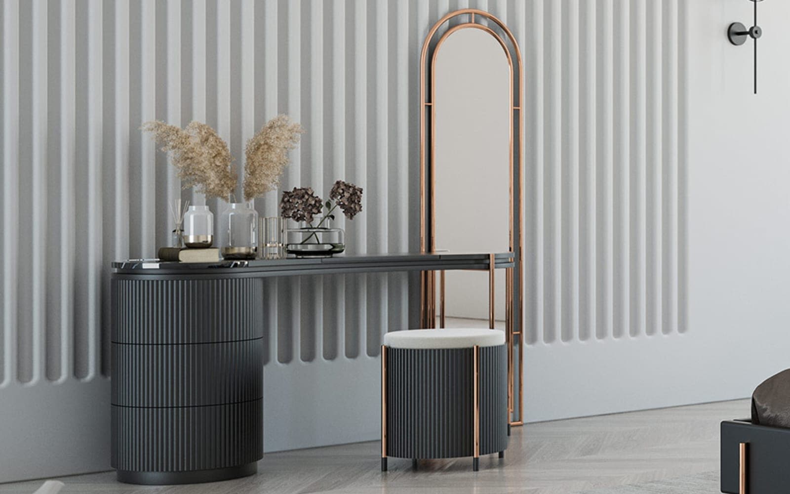 Comoda Calista, 160x77x50/43 cm din lemn masiv