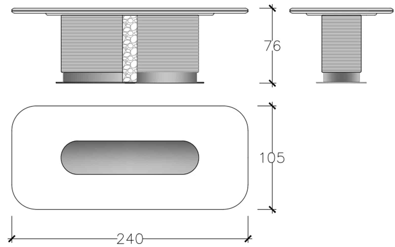 Masa Dining Maura, 240x76x105cm