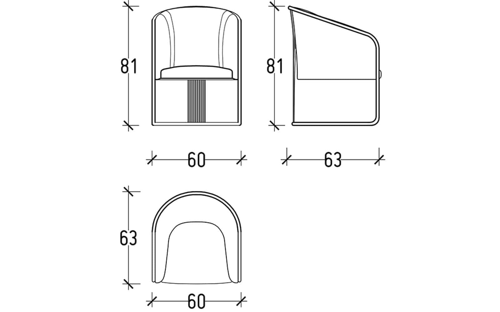 Scaun Emma, 60x81x63cm din lemn masiv