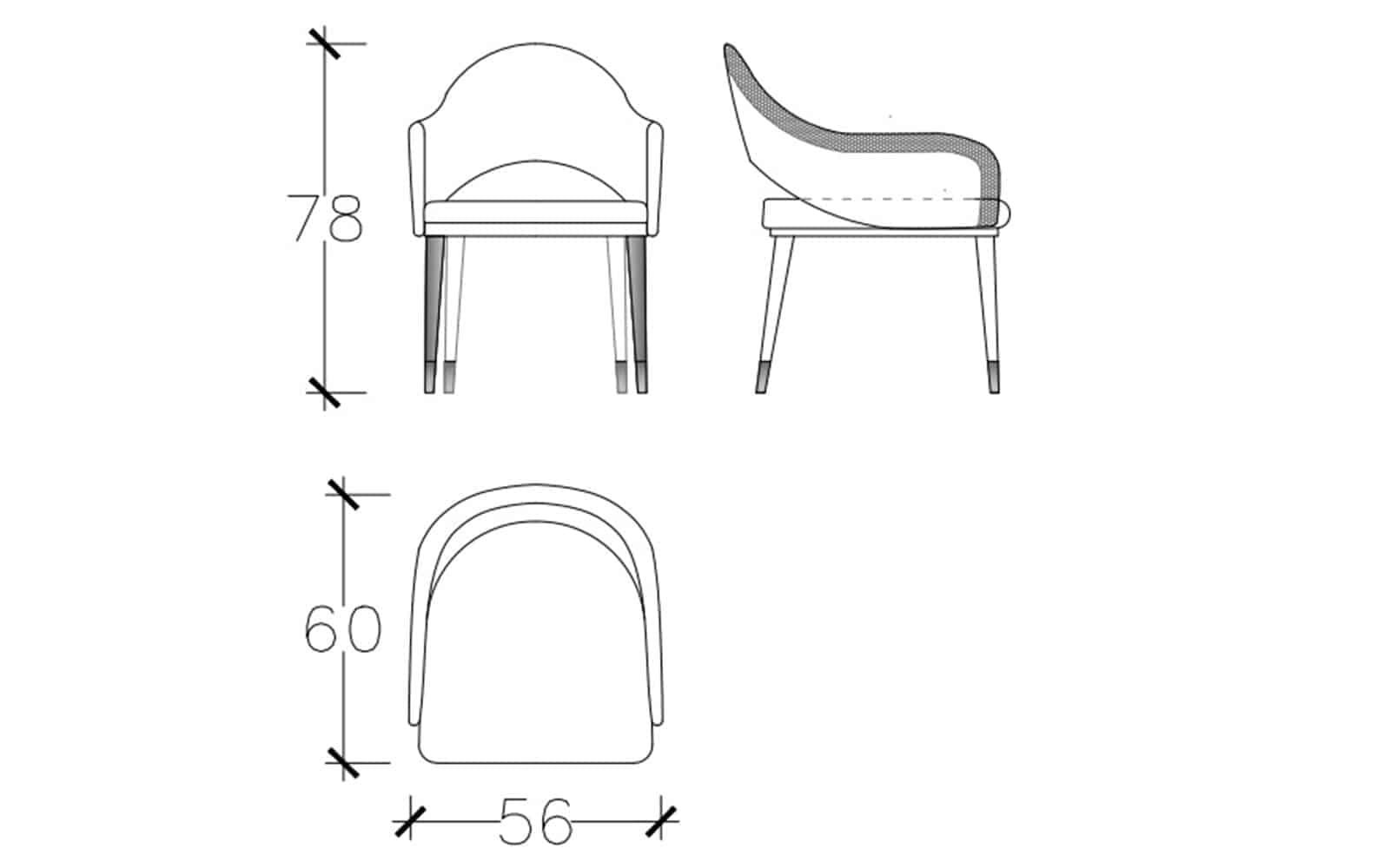 Scaun Maura, 56x78x60cm din lemn masiv