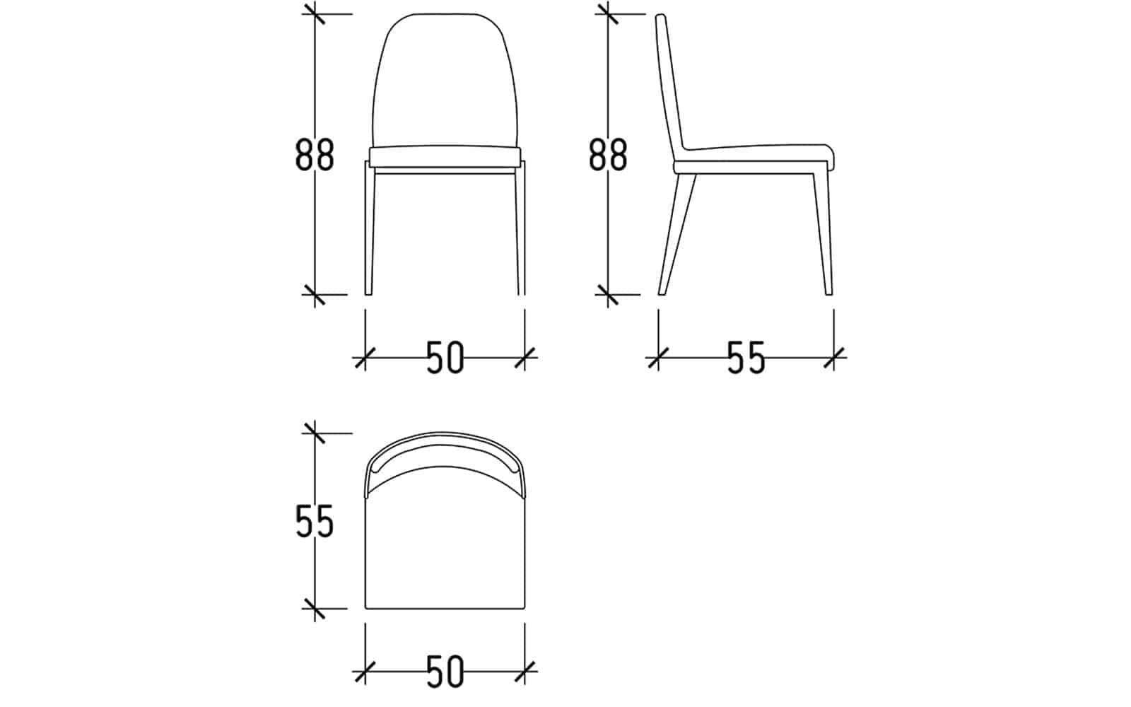 Scaun Ricco, 50x88x55cm din lemn masiv