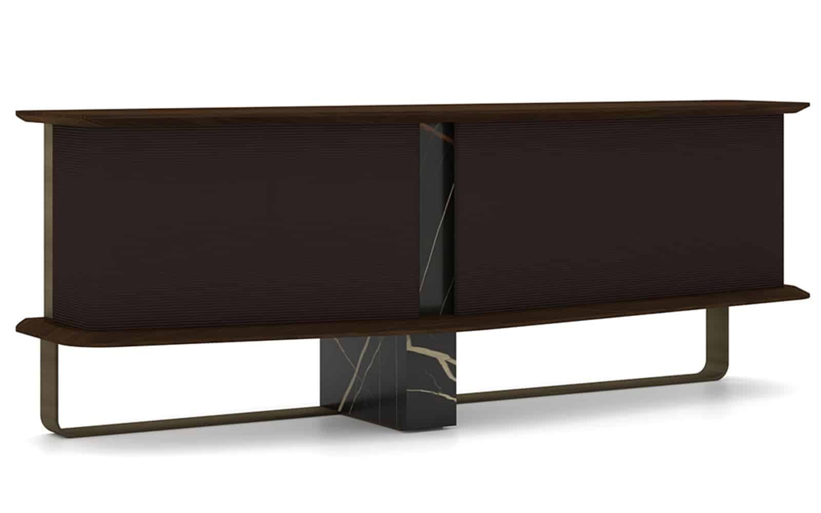 Bufet Maura, 230x83x58cm, Negru din lemn masiv