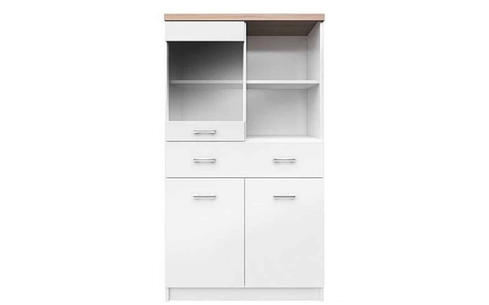 Vitrină Topty Typ 02, 80x145x34cm, alb/stejar sonoma
