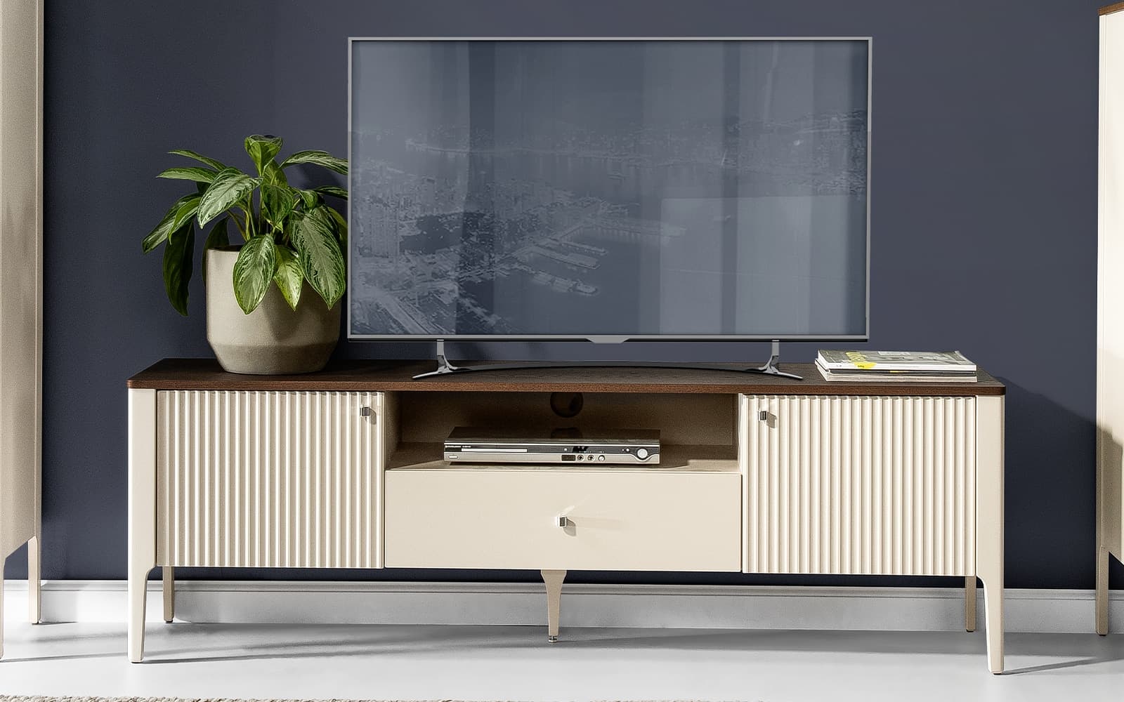 Set Living Napoli, 4 Piese, Crem/Nuc