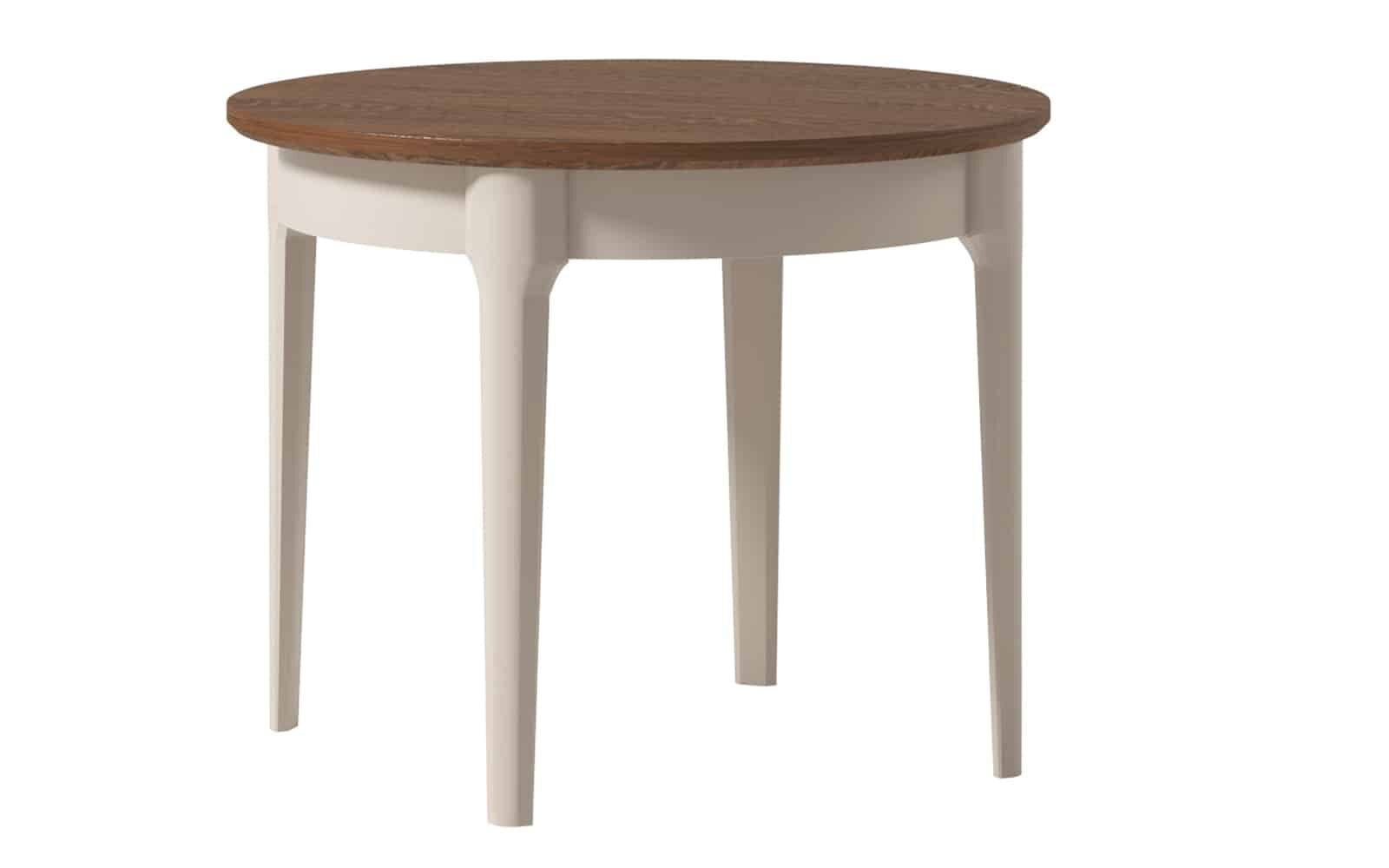Masă Cafea Napoli, Ø72cm, Crem/Nuc din lemn masiv