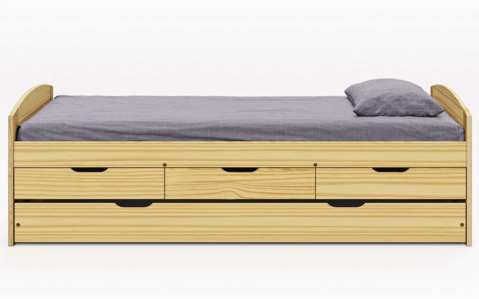 Pat Extensibil Marinella, Lemn masiv pin, 208x96x64.5 cm, Natur