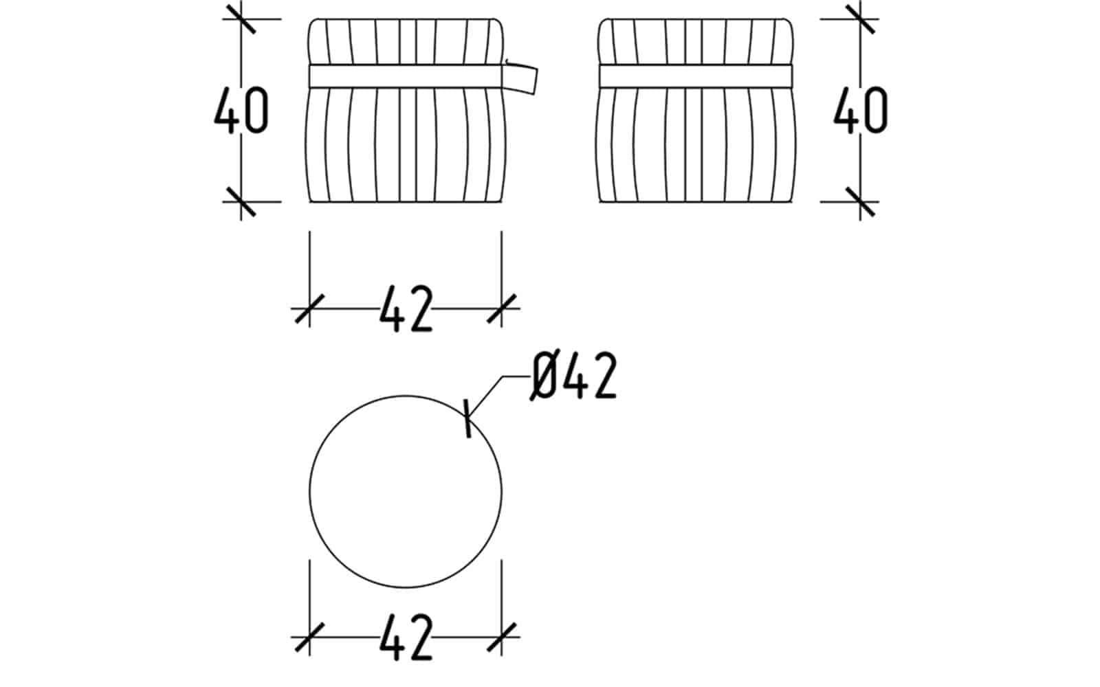 Taburet Tod, 42x40x42 din lemn masiv