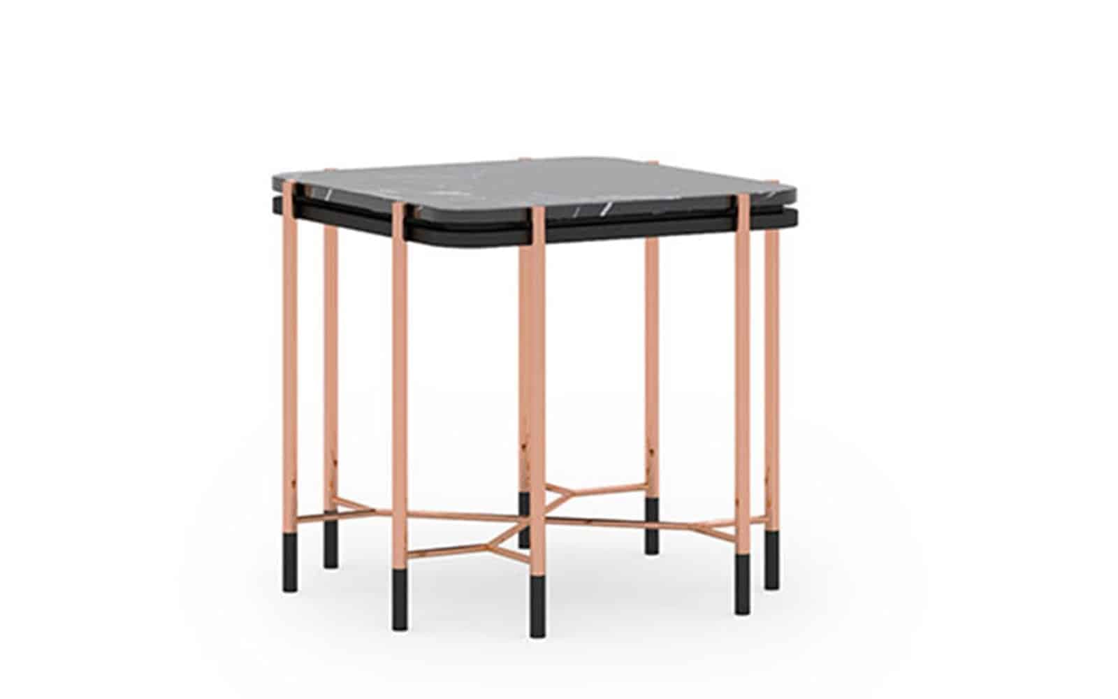 Masuta de cafea Calista, Marmura, 59x55x59 din lemn masiv