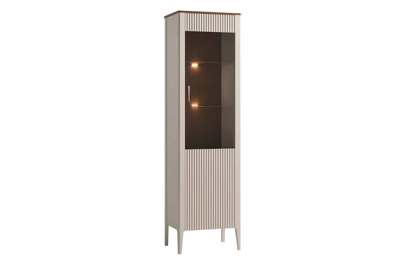 Set Living Napoli, 4 Piese, Crem/Nuc din lemn masiv