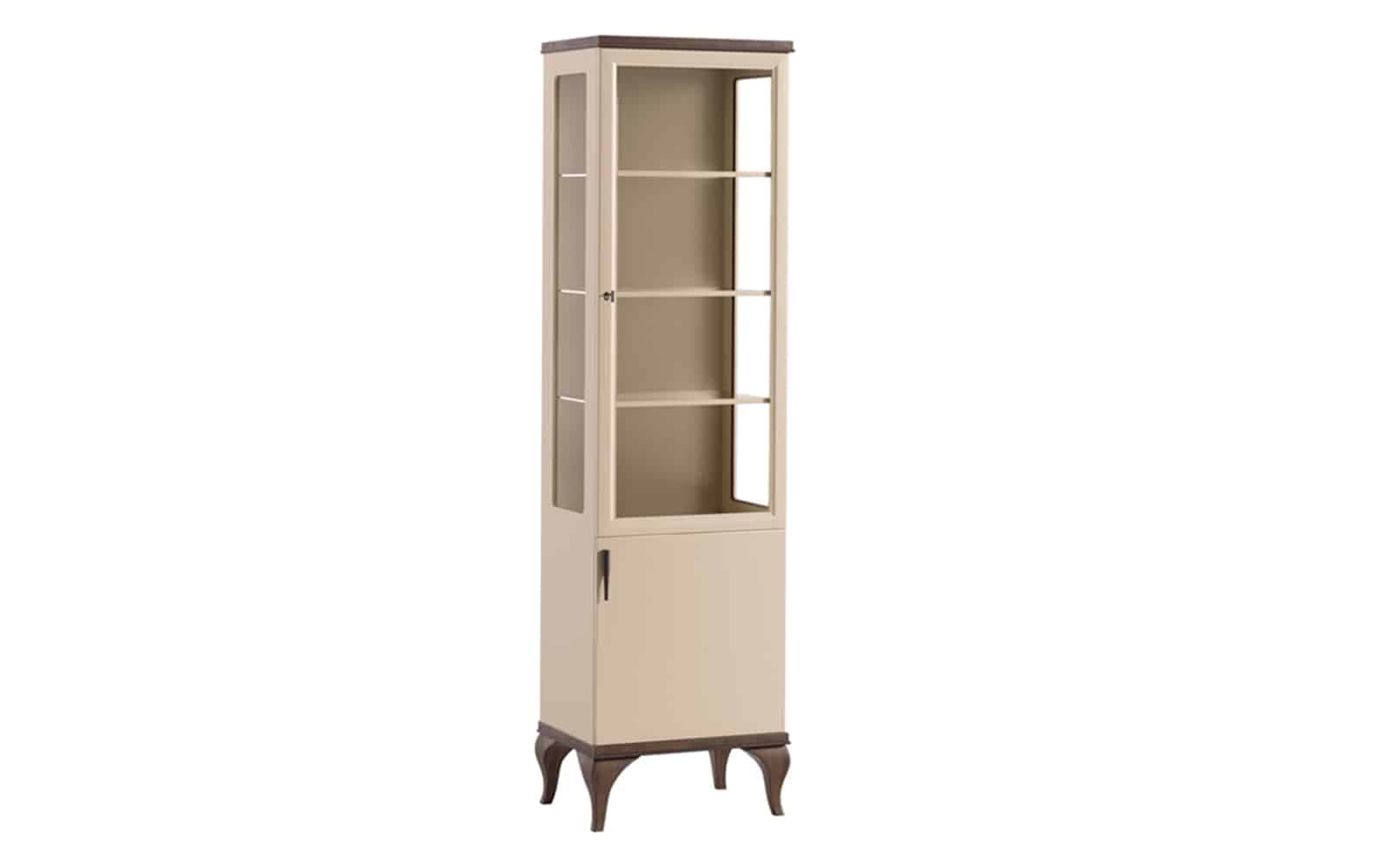 Vitrina Leona, 56x42x205cm, Crem-Nuc