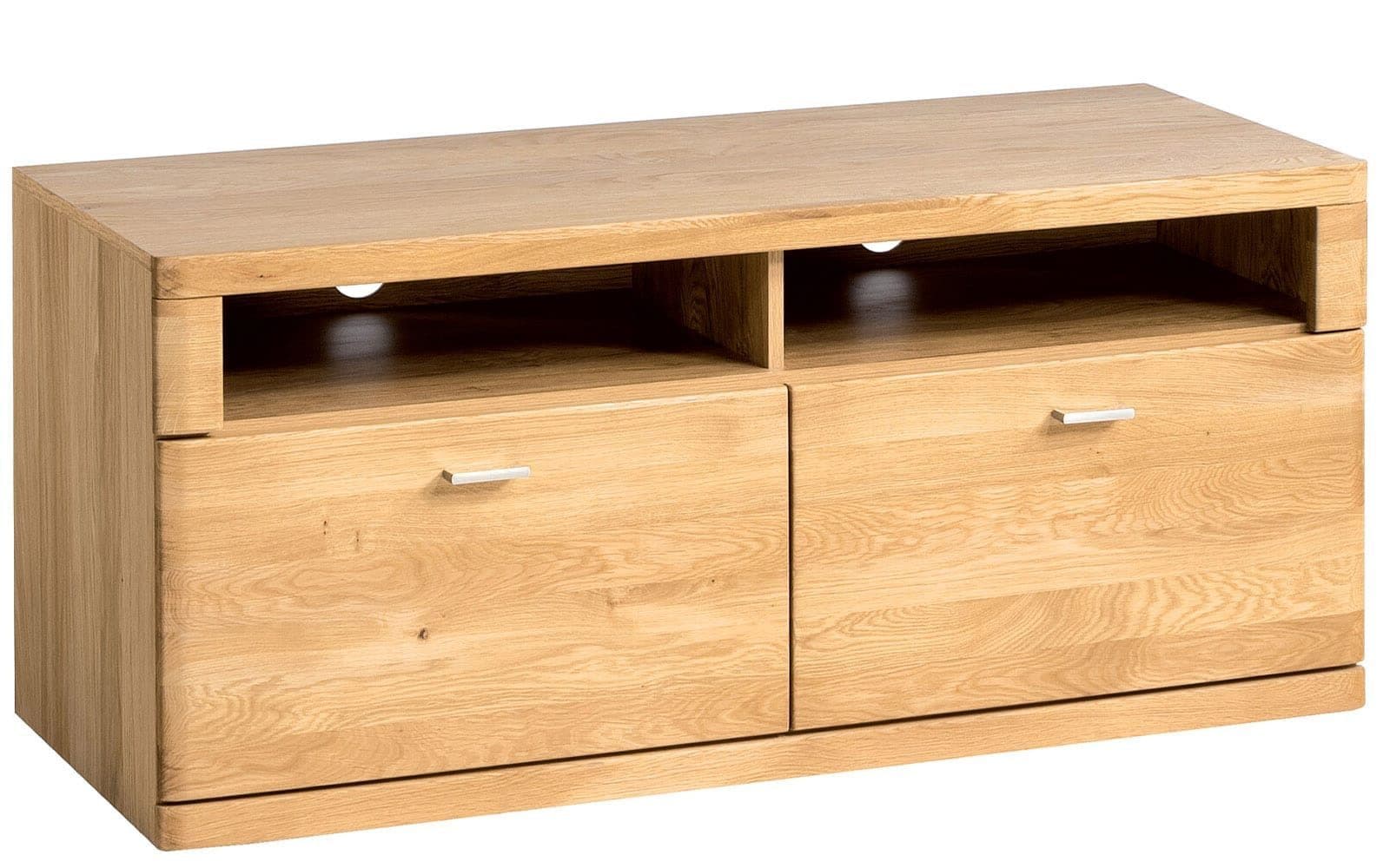 Comodă TV Teramo, Lemn Masiv, Stejar, 120.8x48x52.8cm