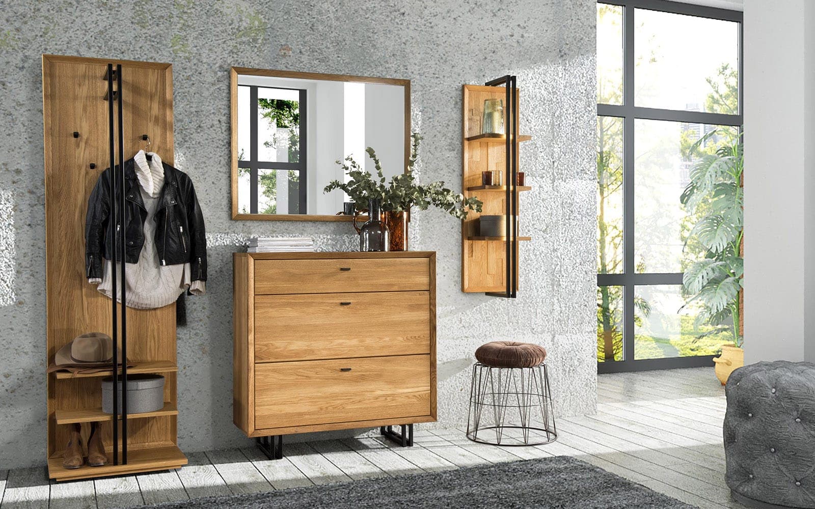 Oglinda Mare Sutton,  100x5x80 cm din lemn masiv
