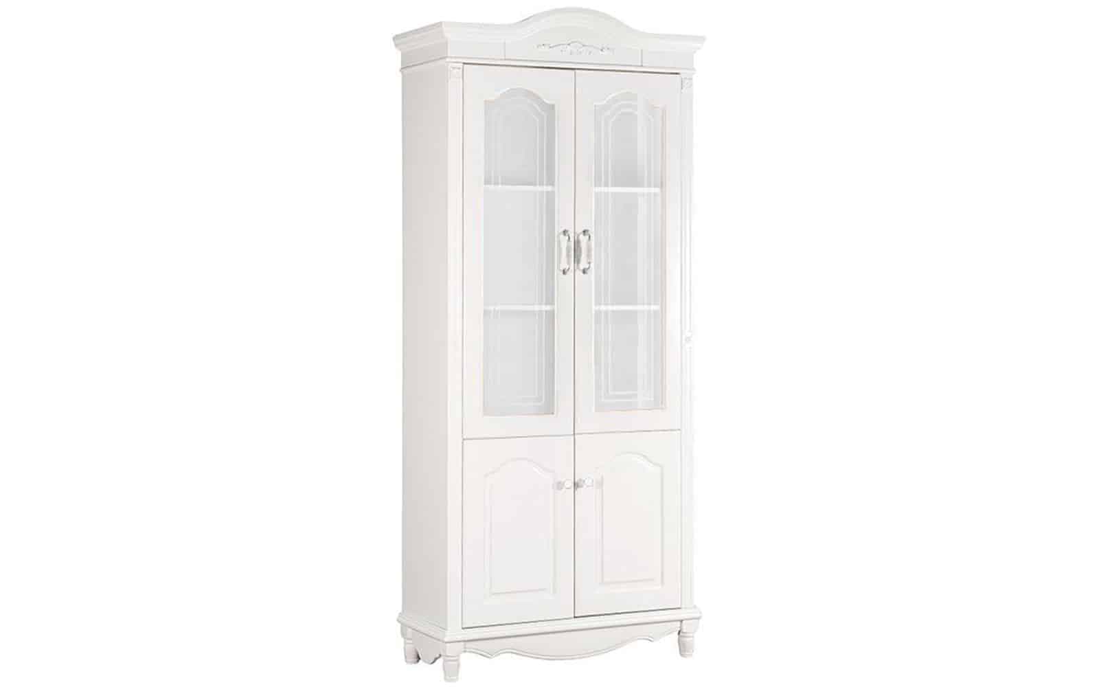 Bibliotecă 2 Uși Elizabeth, 98x43x223cm, Alb