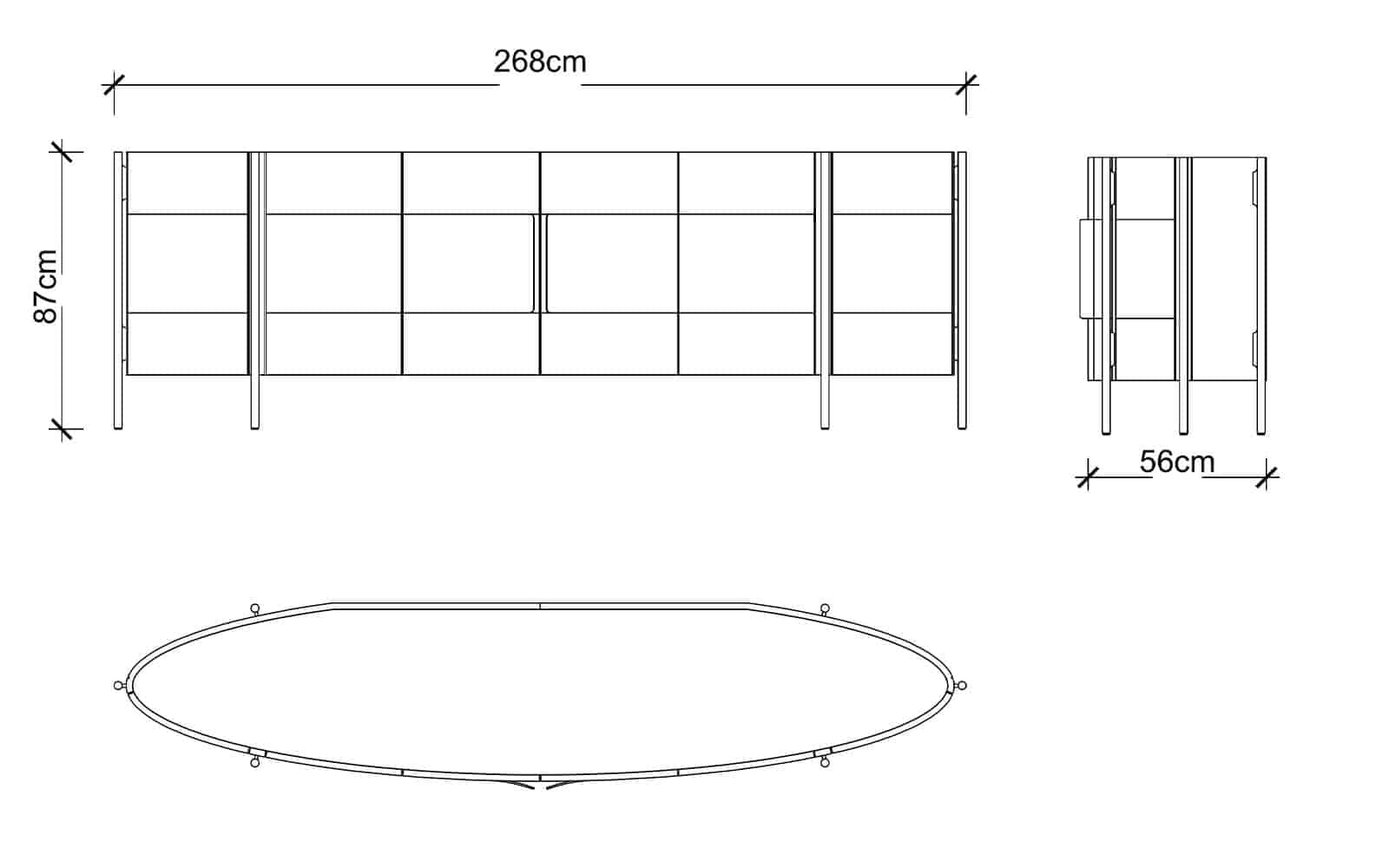 Bufet Marquesa, 268x87x56cm