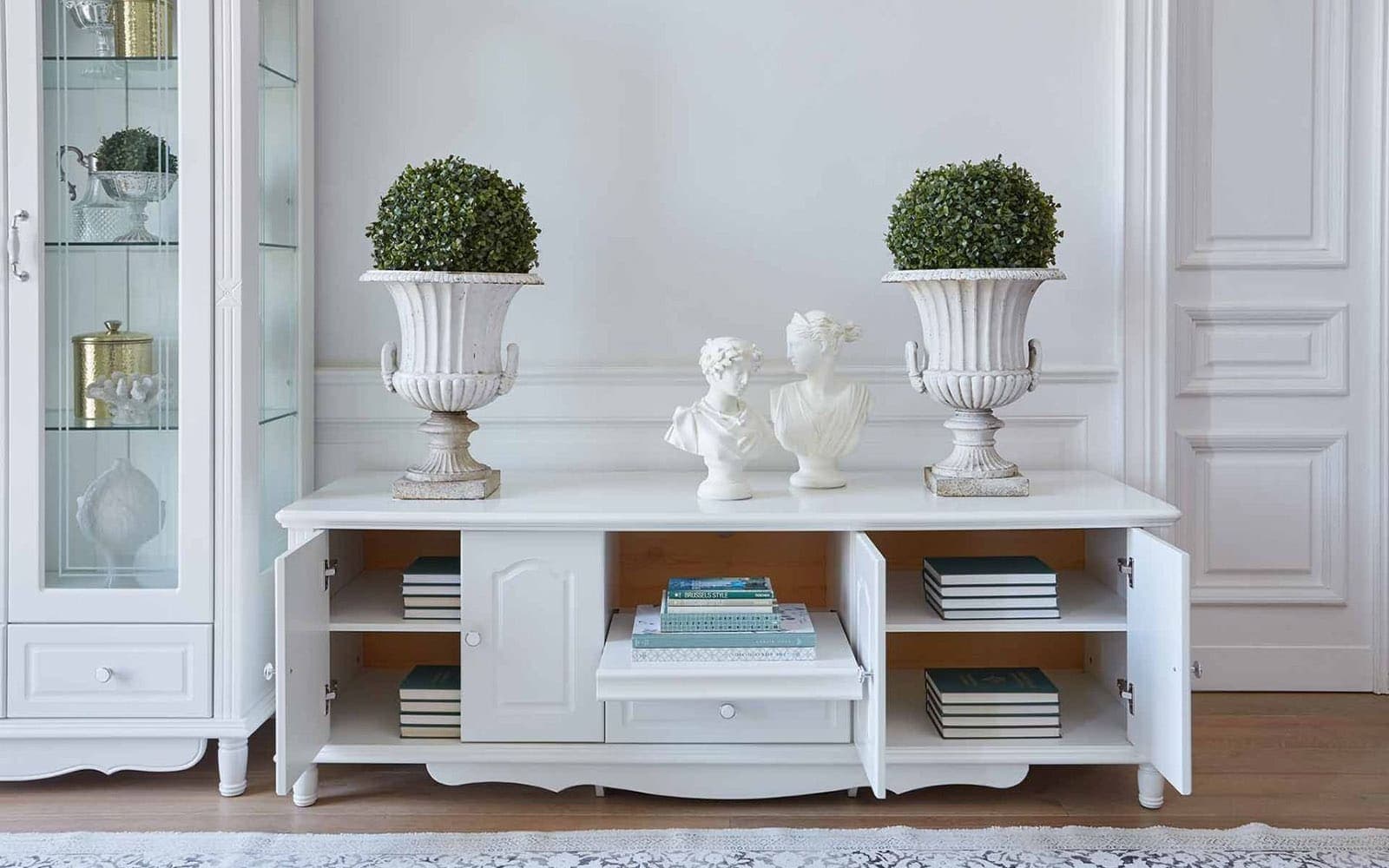 Cabinet TV Elizabeth, 180x58x62cm, Alb