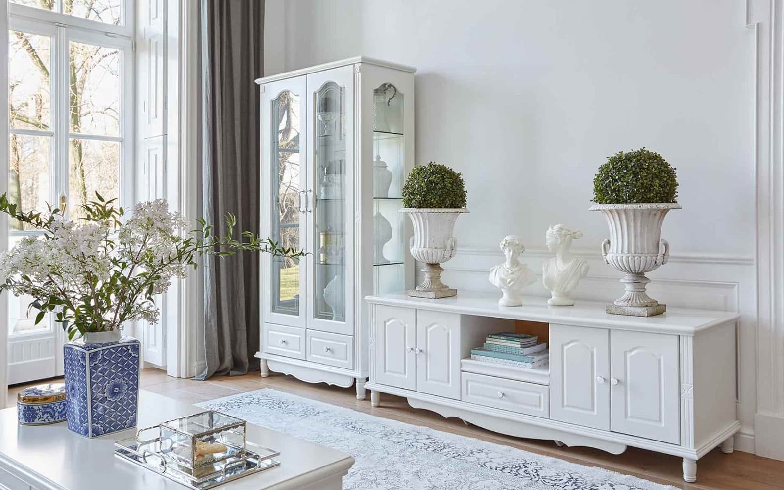 Cabinet TV Elizabeth, 180x58x62cm, Alb