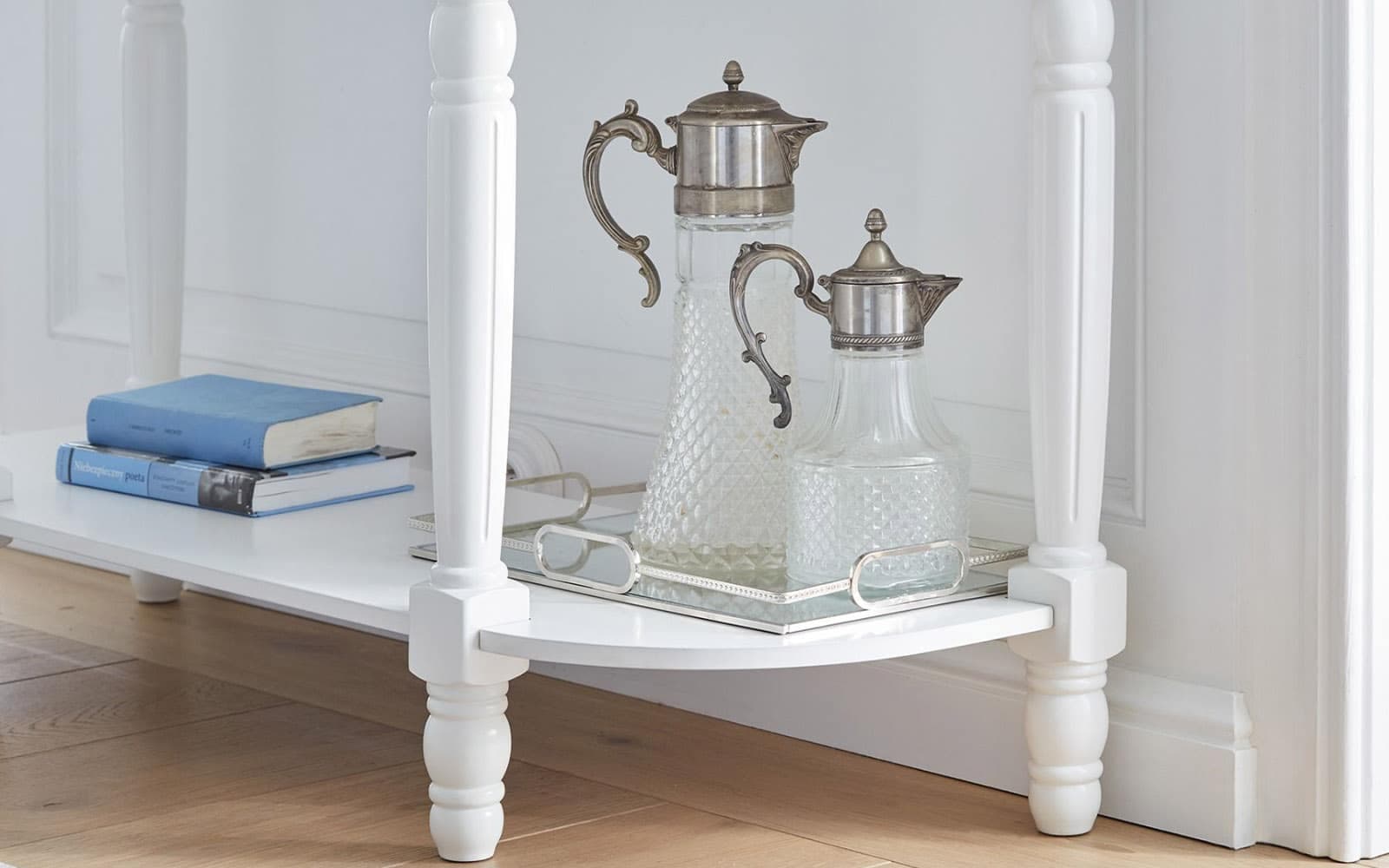 Consola Elizabeth, 120x43x80cm, Alb din lemn masiv