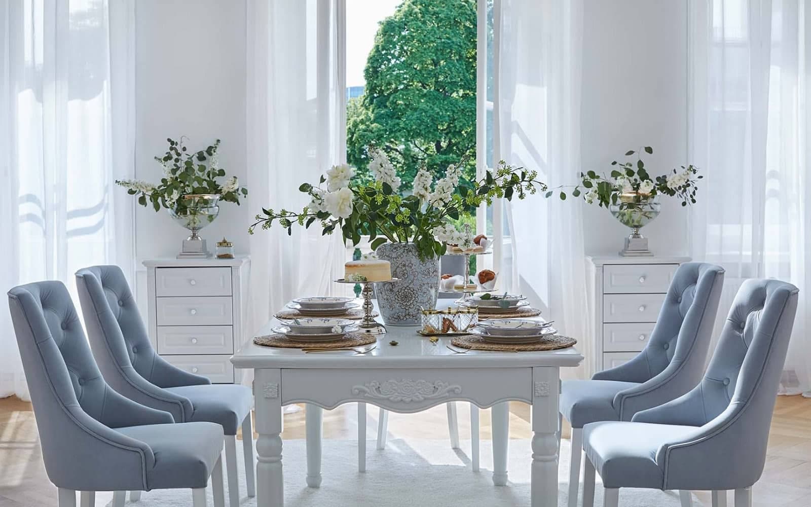 Masă dining extensibilă Elizabeth, 190/240x100x80cm, Alb