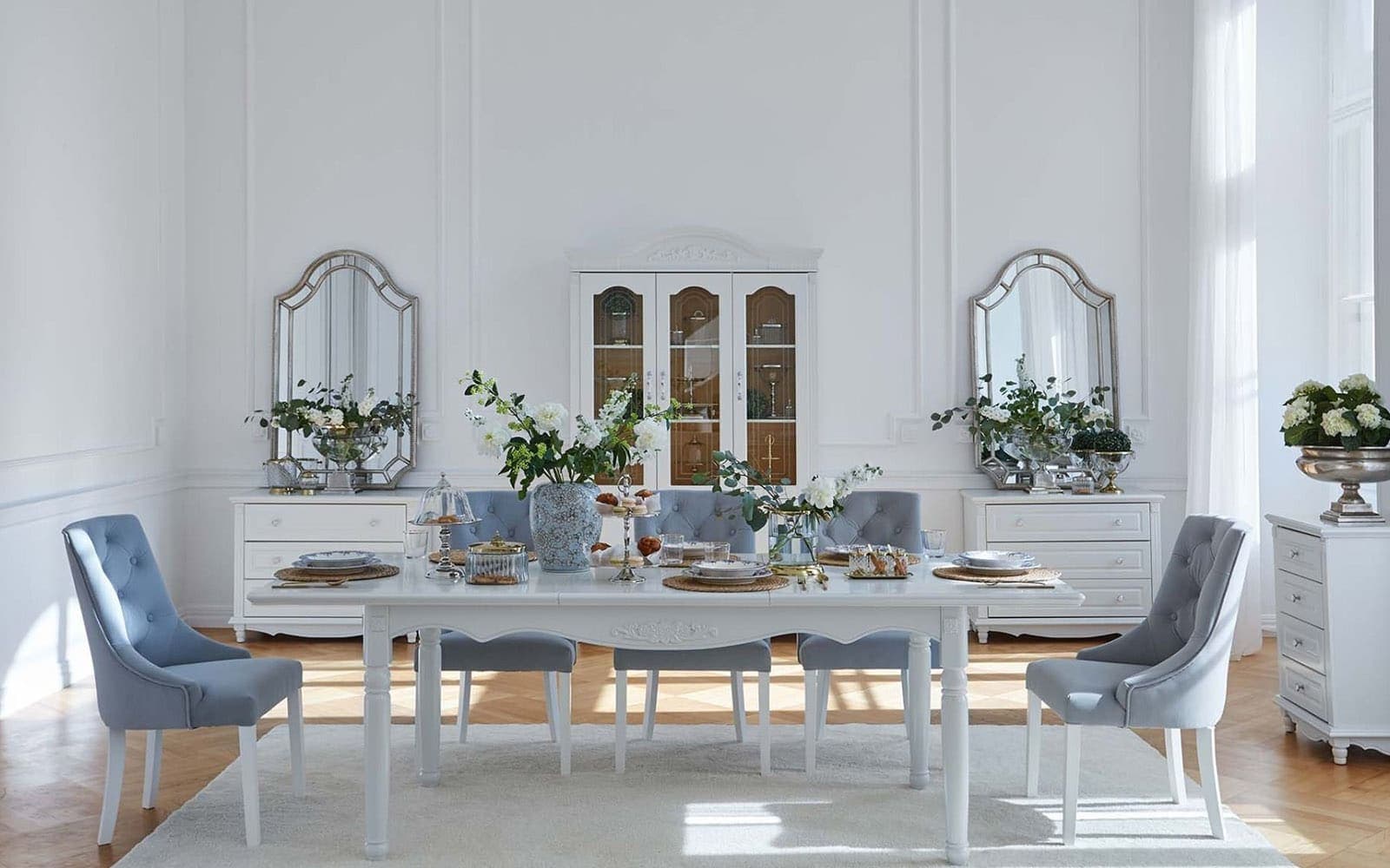 Masă dining extensibilă Elizabeth, 190/240x100x80cm, Alb