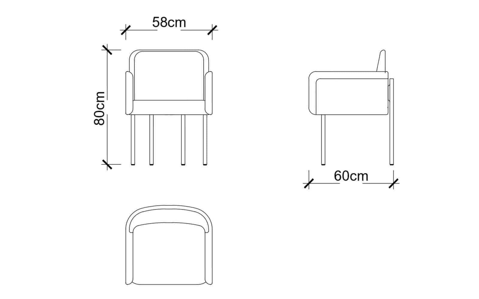 Scaun Dining Marquesa, 58x80x60cm