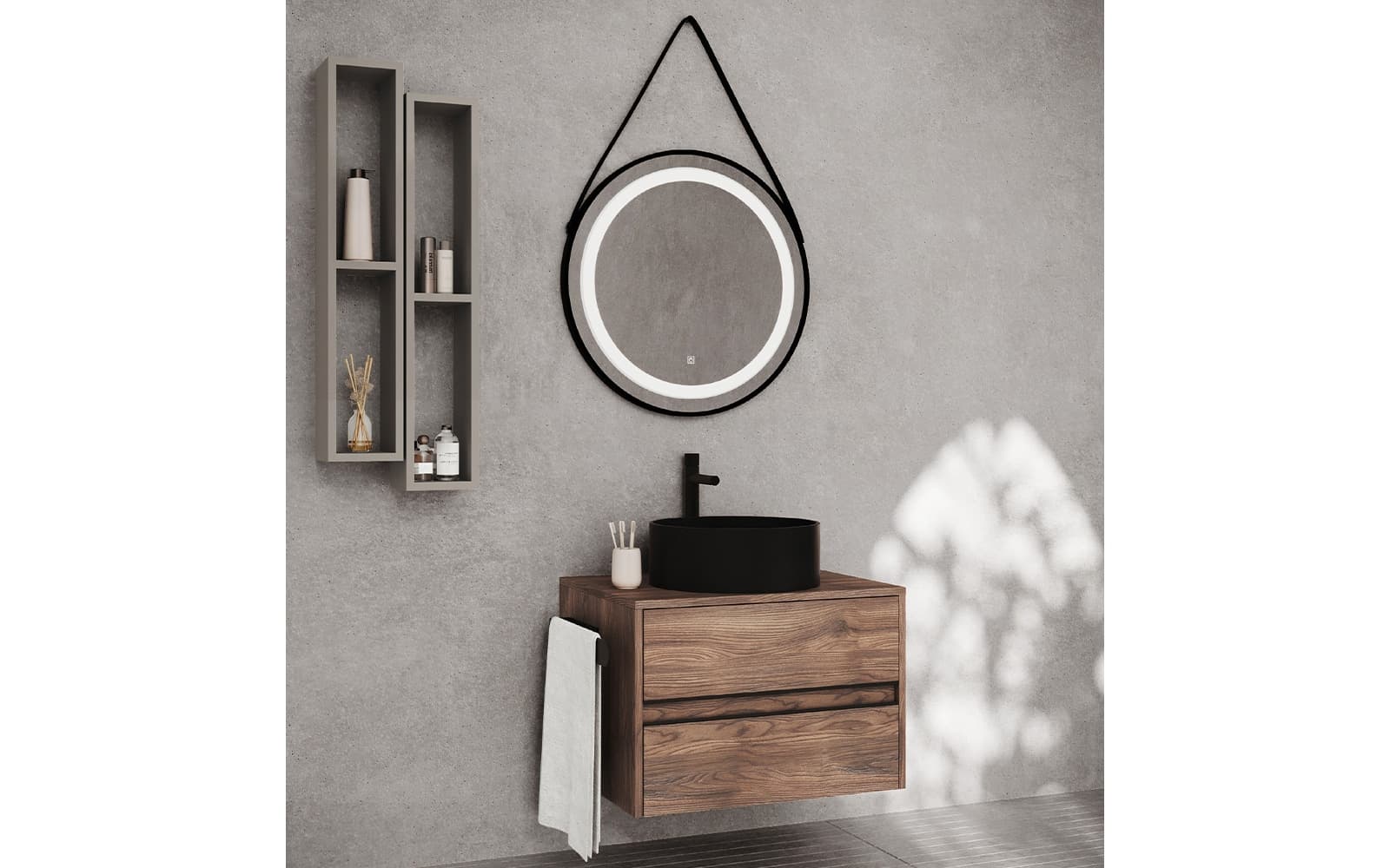 Set Mobilier Baie Suspendat Noce, Model N1 din lemn masiv