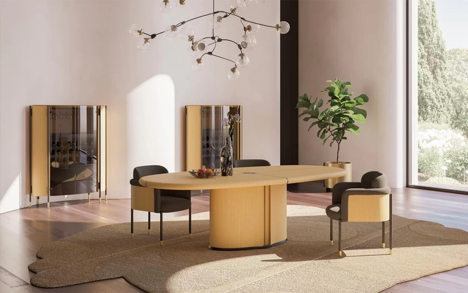 Masa Dining Marquesa, 260x76x120cm din lemn masiv