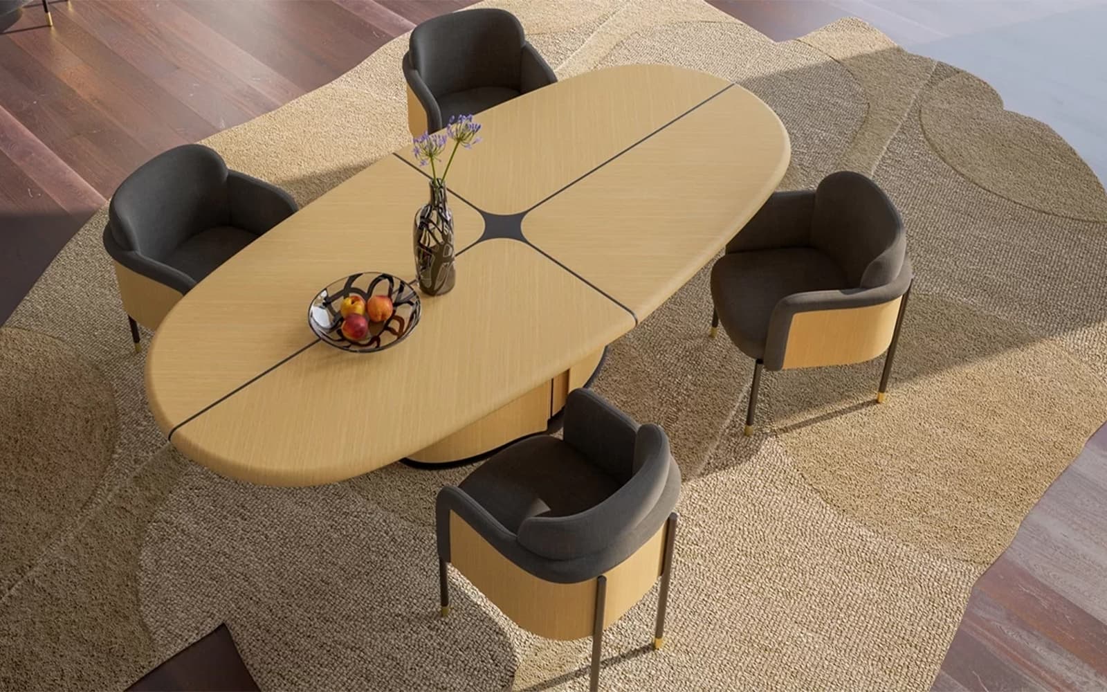 Masa Dining Marquesa, 260x76x120cm din lemn masiv