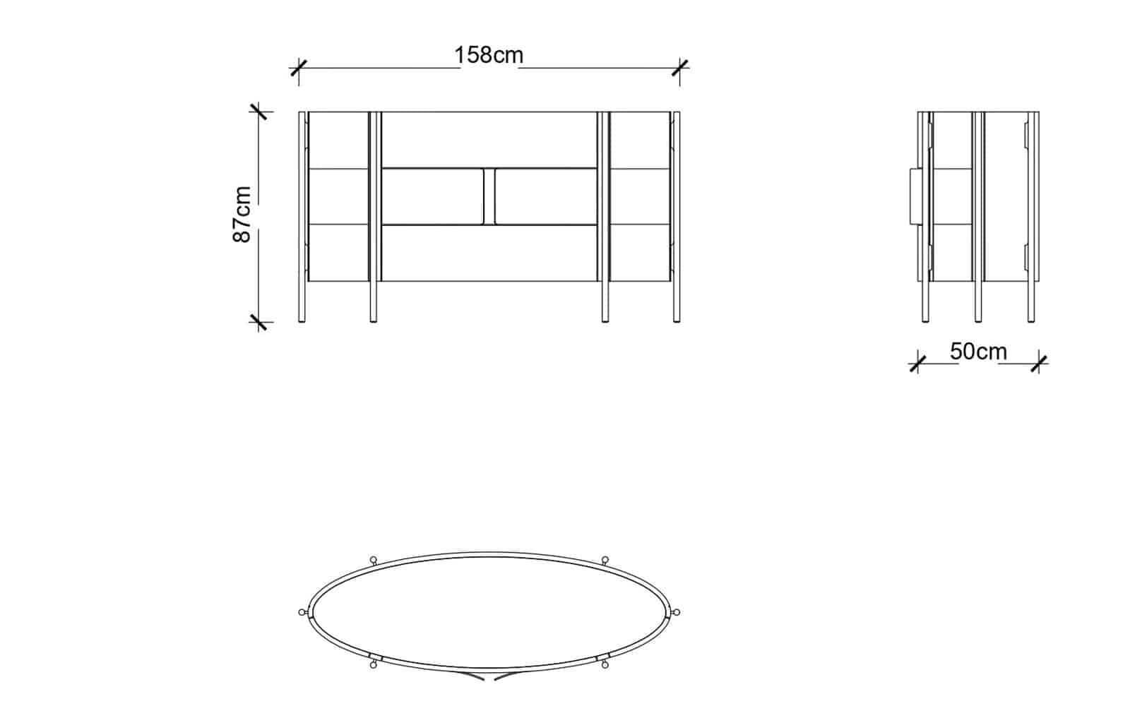 Comoda Marquesa, 158x87x50cm