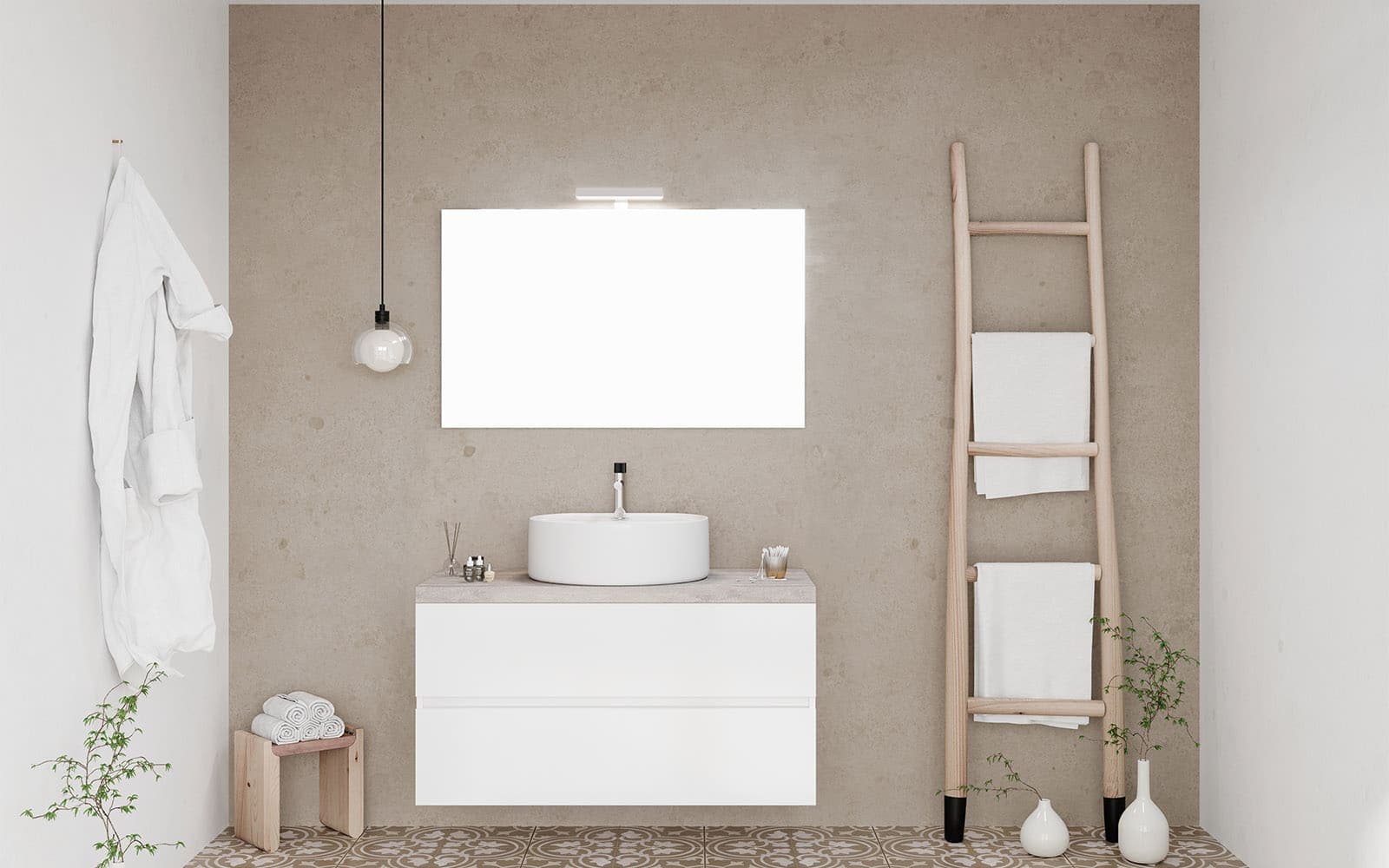 Set Mobilier Baie Carter, Configurabil, 80/100cm din lemn masiv