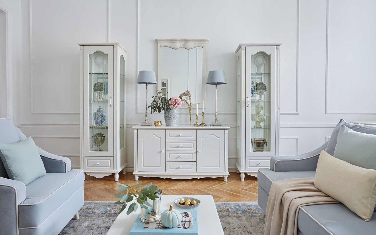 Set Living Elizabeth, 3 Piese, Alb