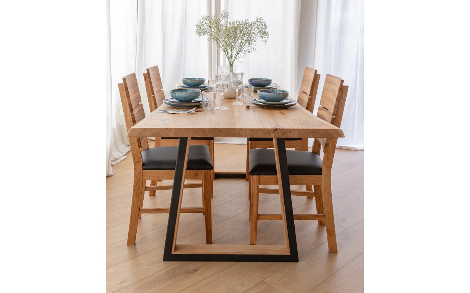 Masă Dining Gianna, Stejar Masiv, 180x90 cm sau 200x100 cm