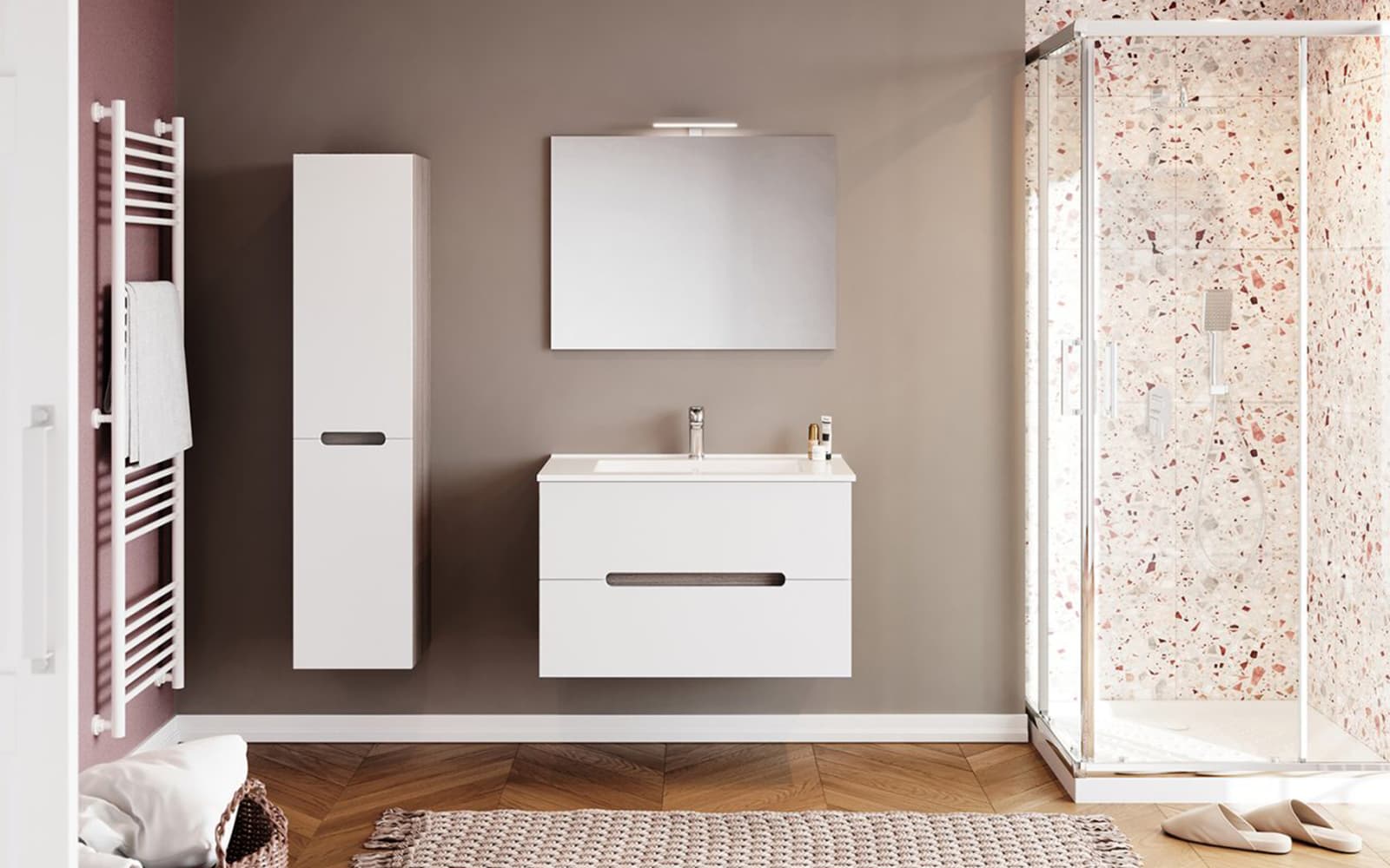 Set Mobilier Baie Suspendat Orchid din lemn masiv