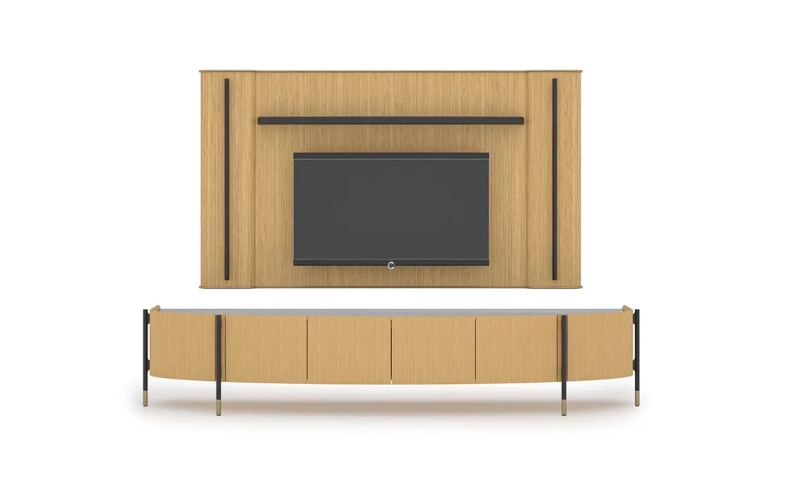 Set Unitate TV Marquesa, Nuc din lemn masiv